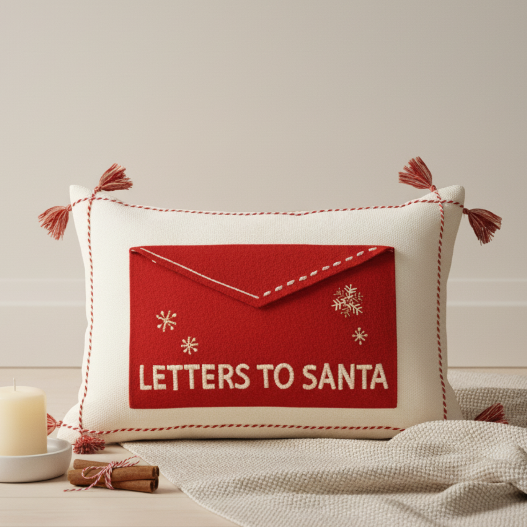 Christmas Cushion Covers - Letters to Santa (Envelope) (12"x18")