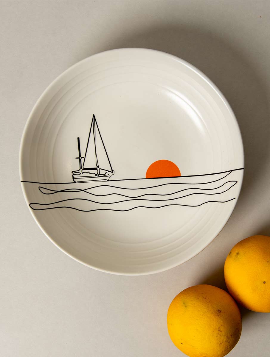 Multipurpose Ceramic Bowl - Sailing Ship