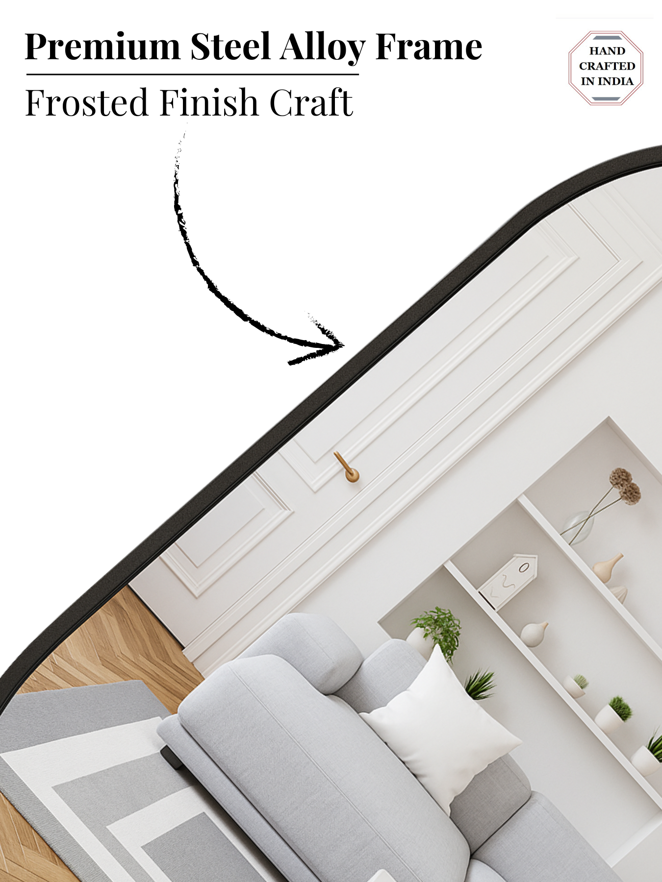 Classic Oblong Mirror- Black
