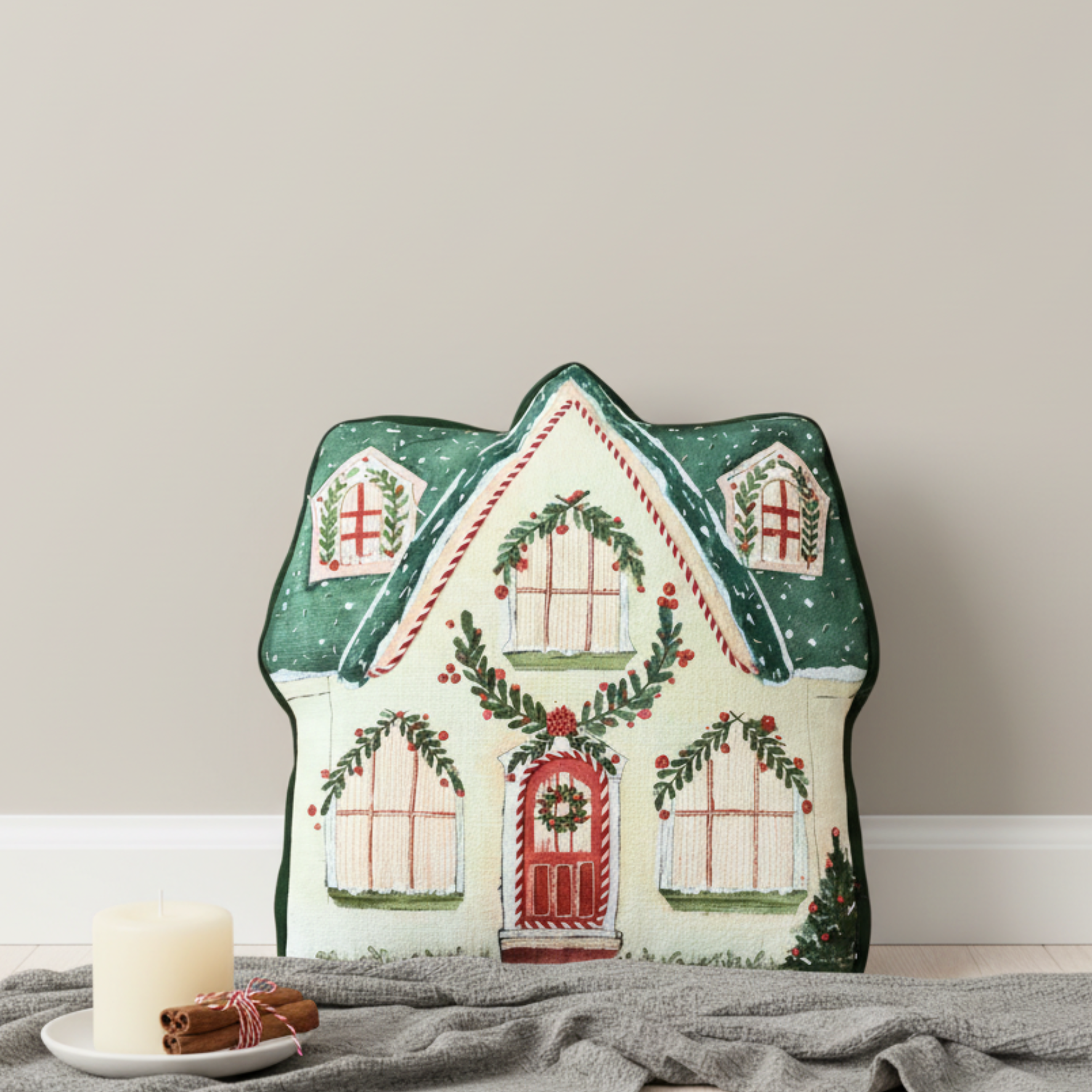 Christmas Cushion Covers - Christmas House (14"x14")