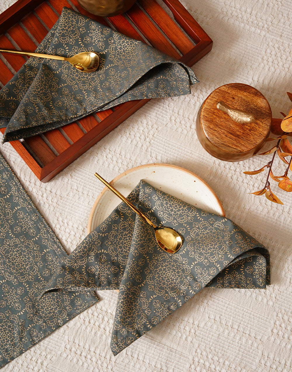 Set Of 6 - 12" Cocktail Napkins For Diwali / Rakhi / Housewarming