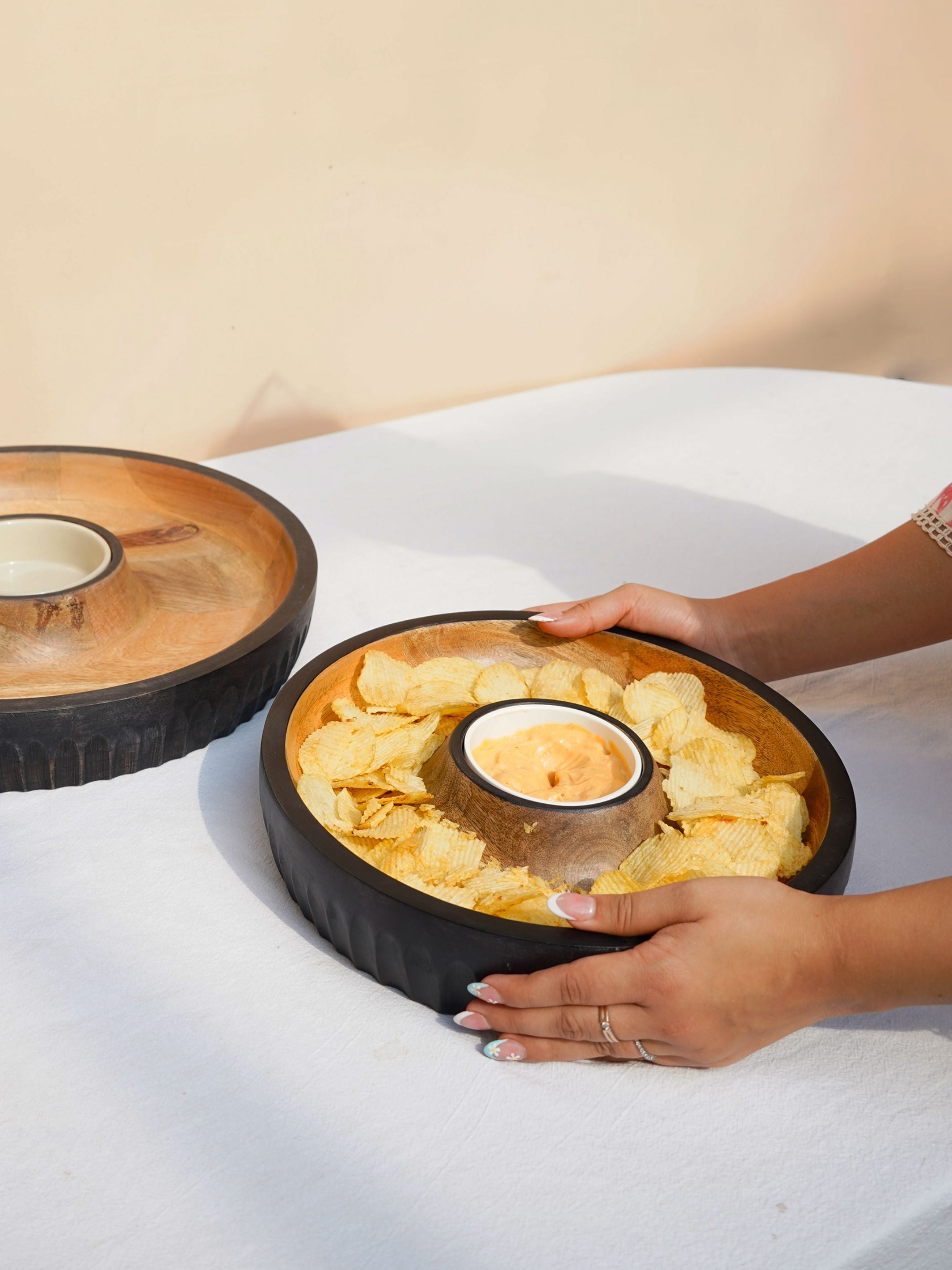 Dual Tone Wooden Chip N Dip