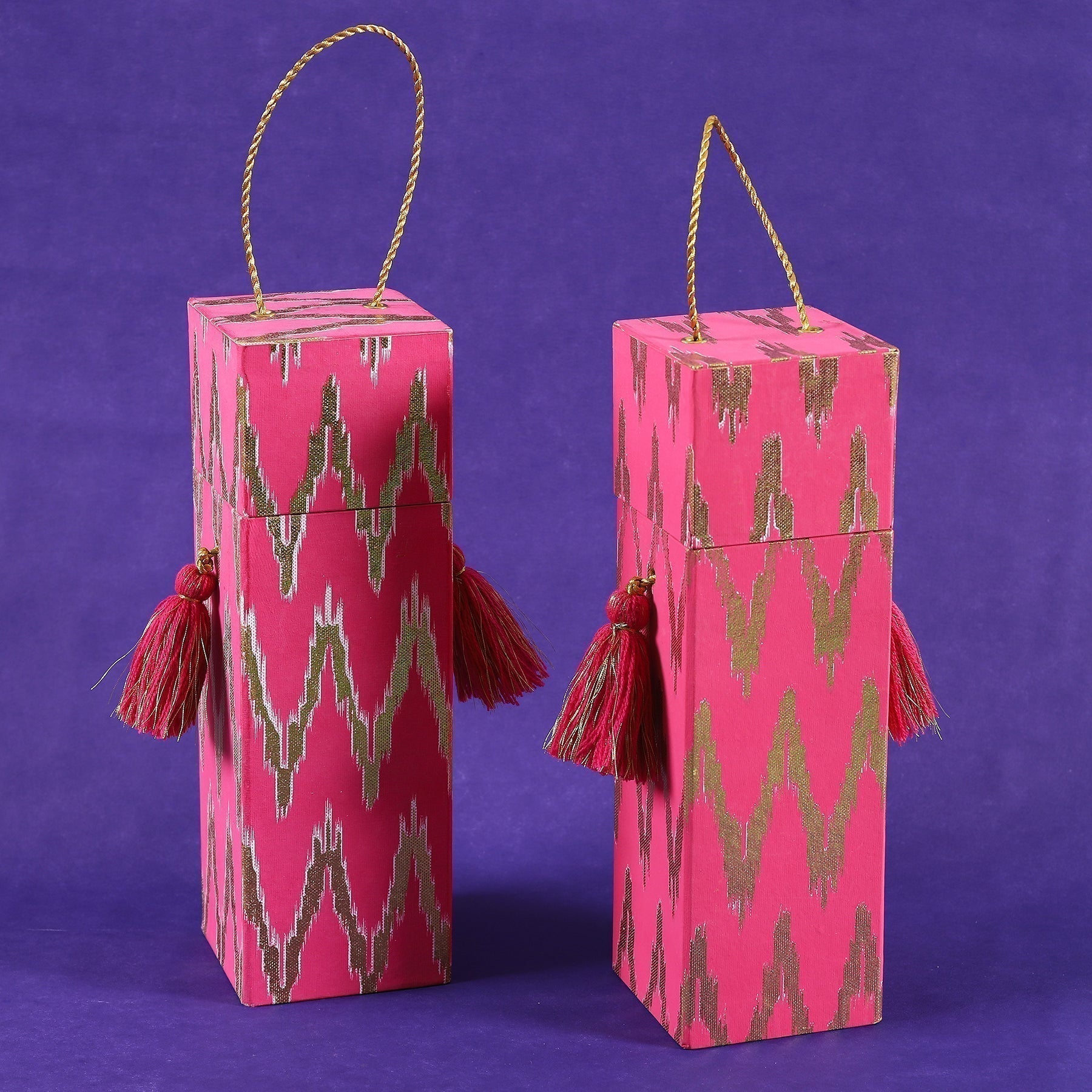 Ikat Bottle Gift Box (Set of 2)