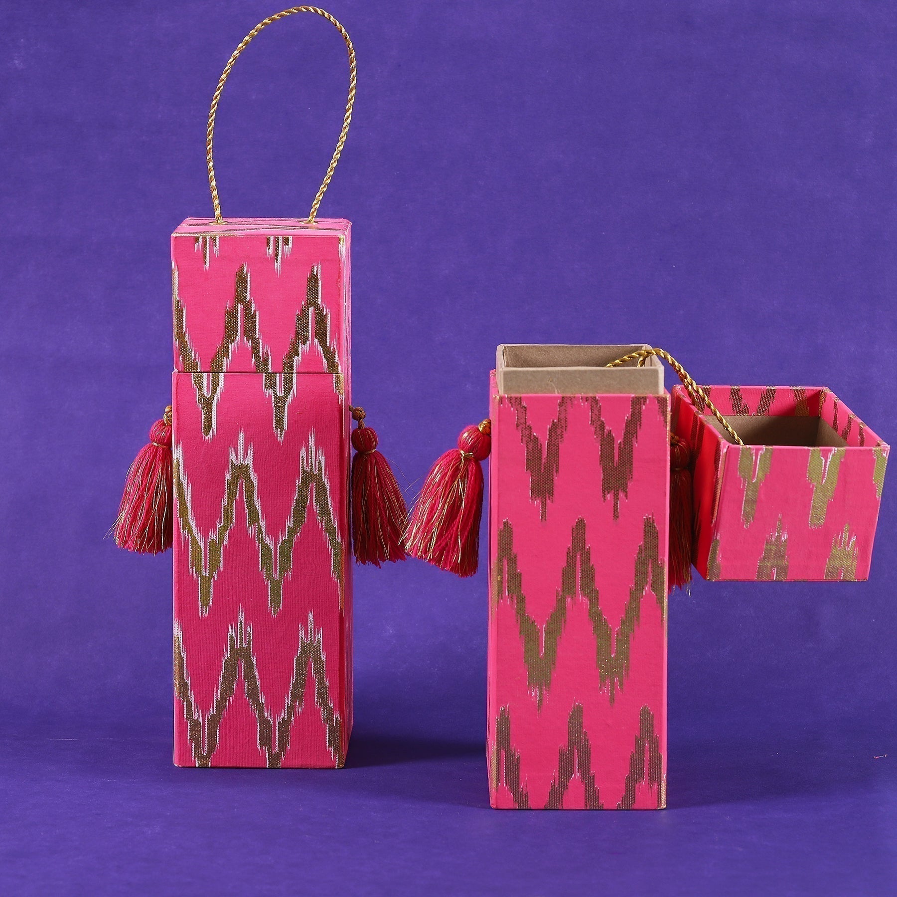 Ikat Bottle Gift Box (Set of 2)