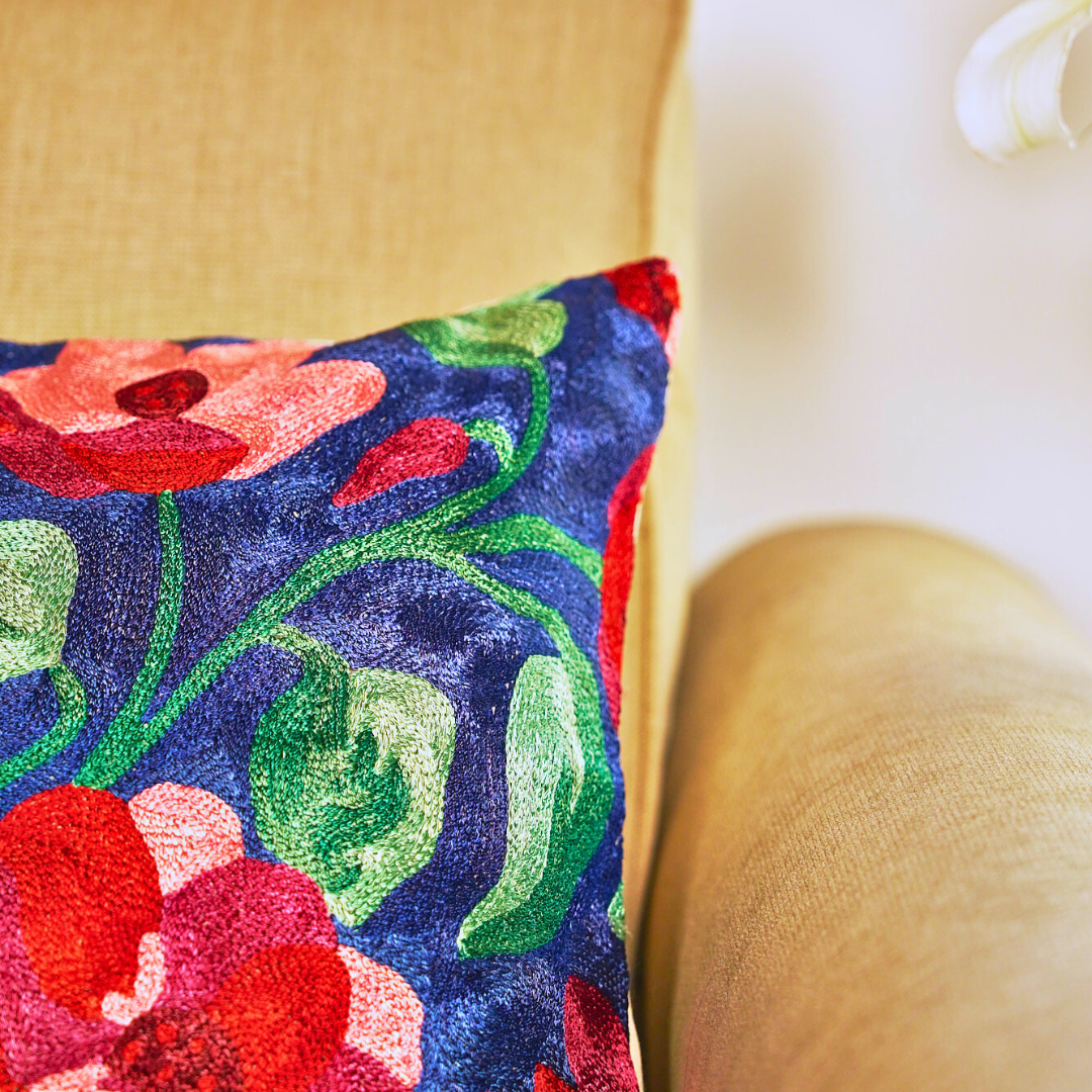 Midnight Blue Dense Forest Cushion Cover