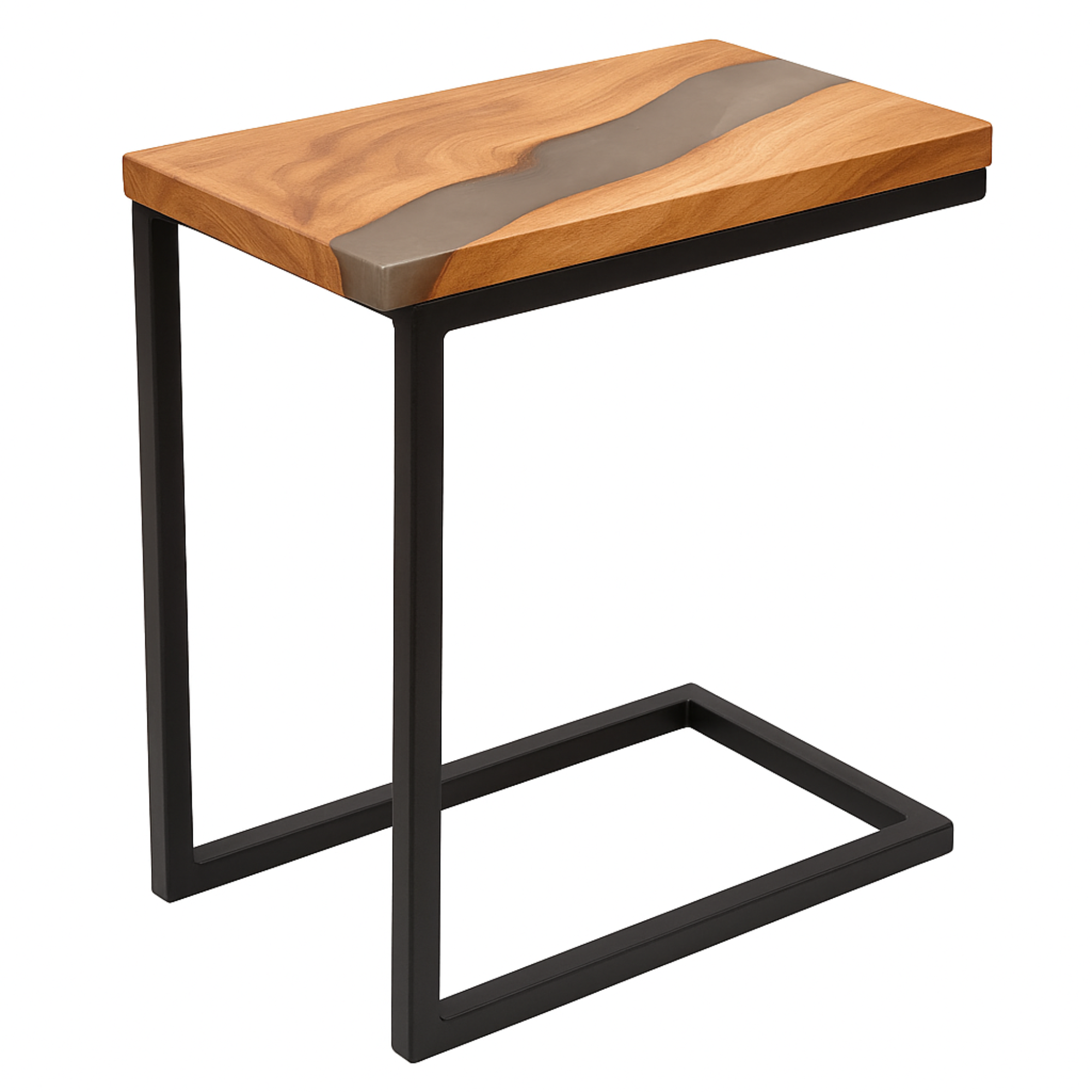 Epoxy Resin End Table in Teak Wood – Timeless Design