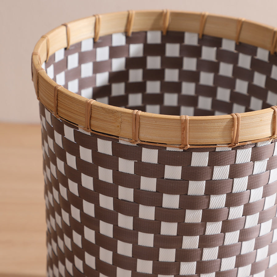 Chequered Brown Basket
