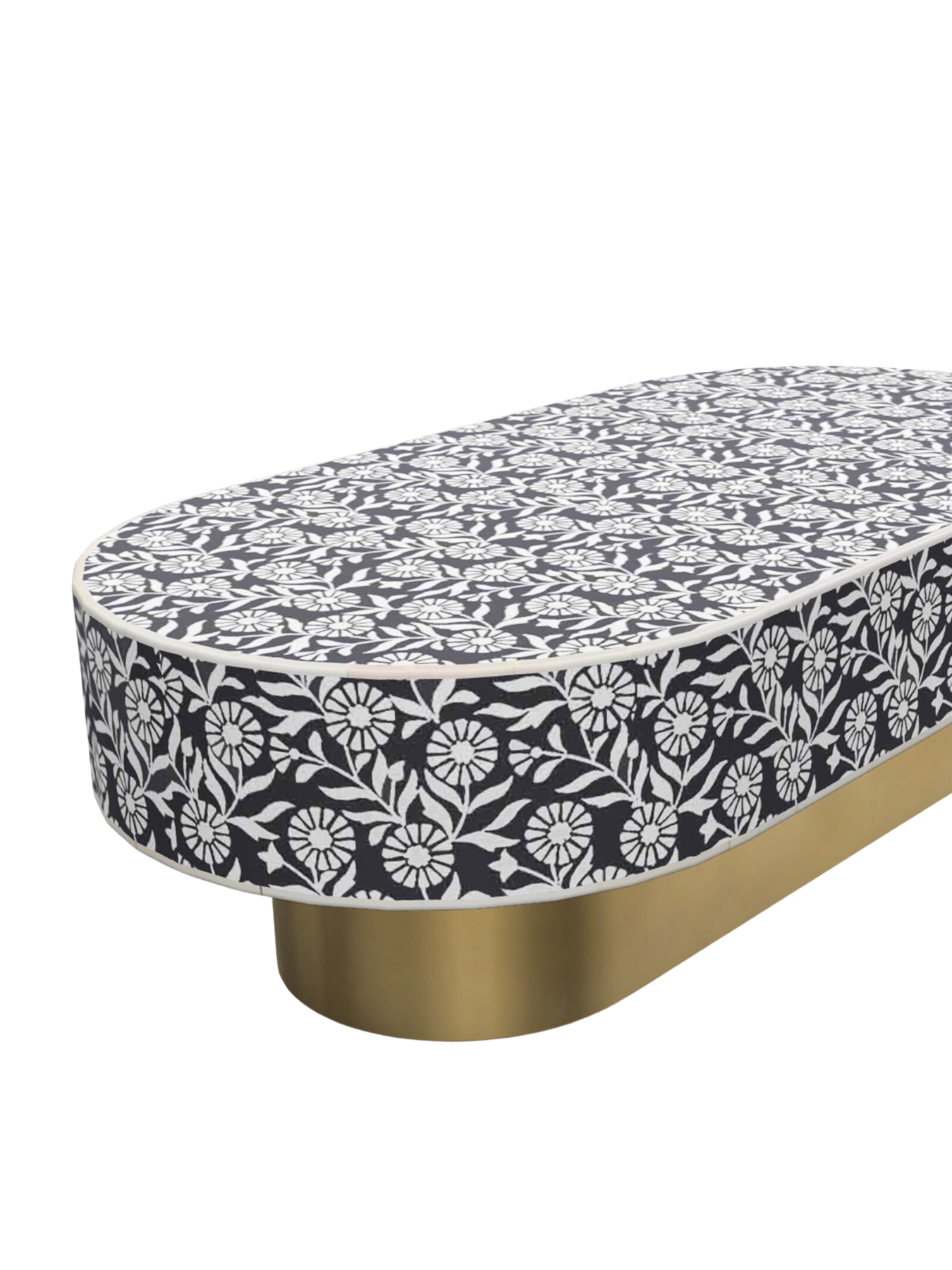 Inlay Jordan Oval Shape Coffee Table - Sunflower