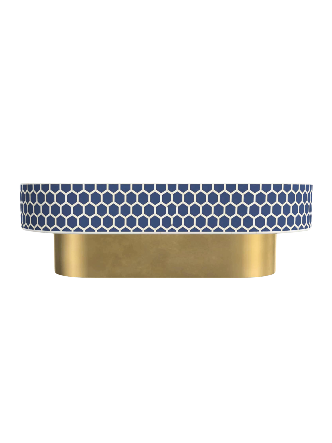 Inlay Jordan Oval Shape Coffee Table- Honeycomb