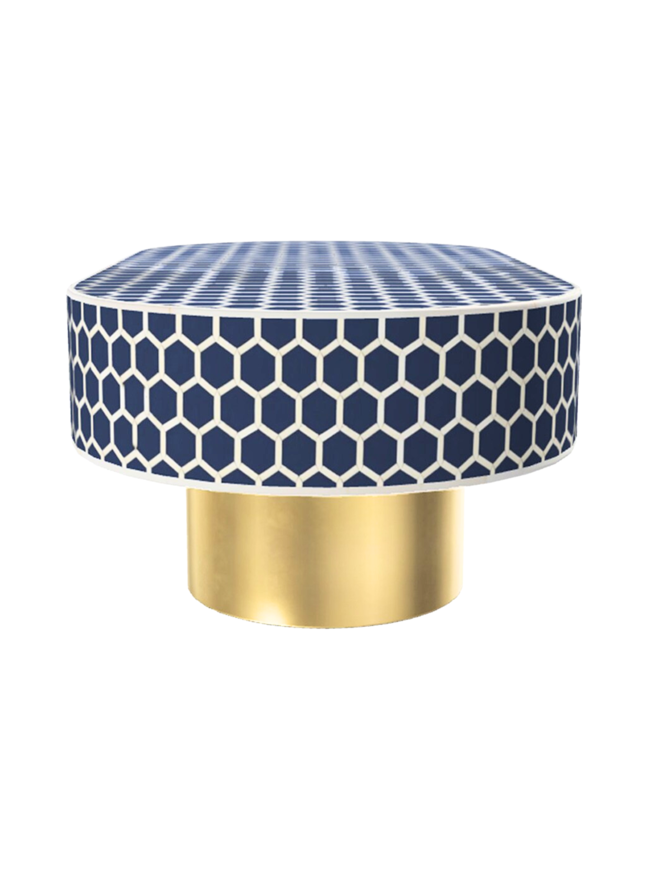 Inlay Jordan Oval Shape Coffee Table- Honeycomb