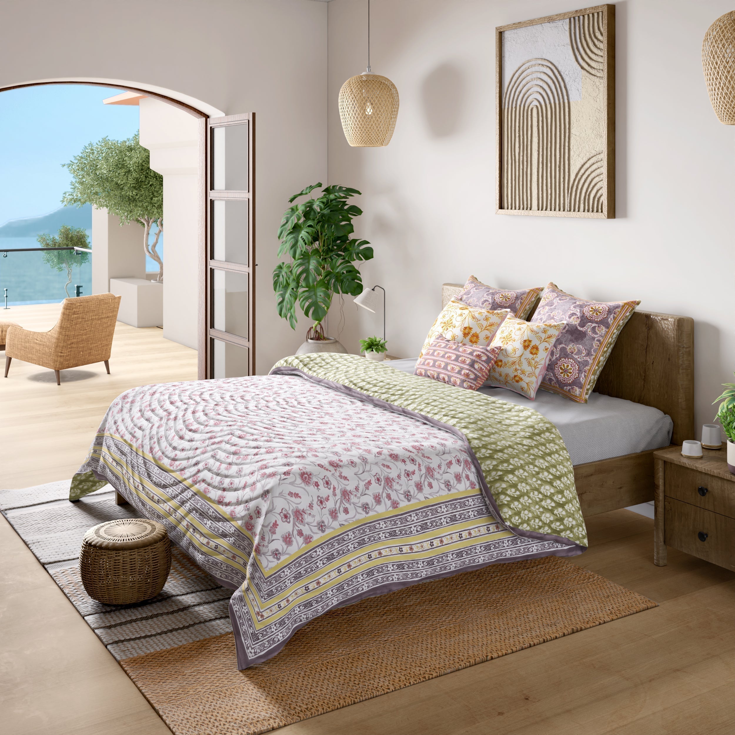 Khwaab Yellow Cotton Quilt