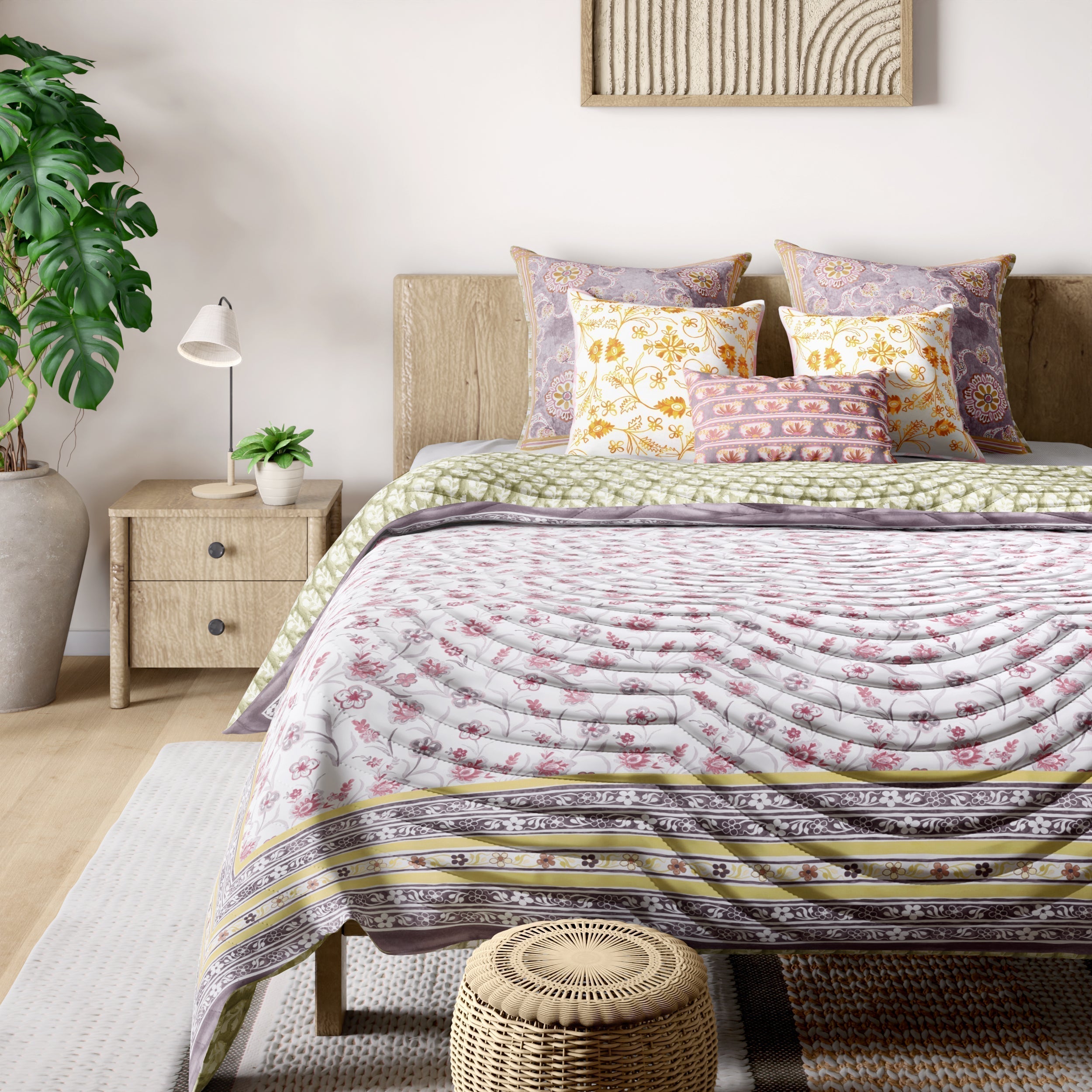 Khwaab Yellow Cotton Quilt