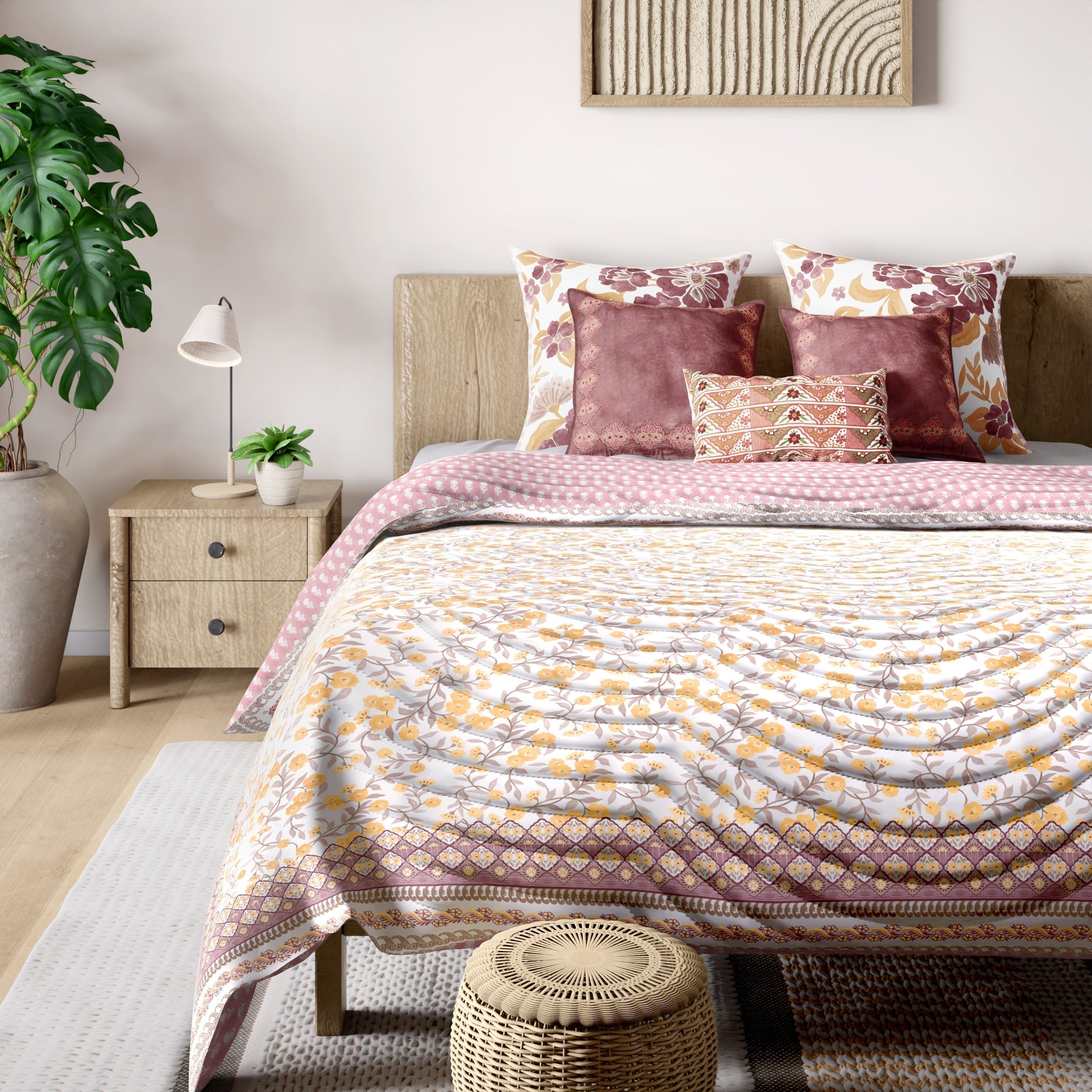 Mimo Yellow Cotton Quilt