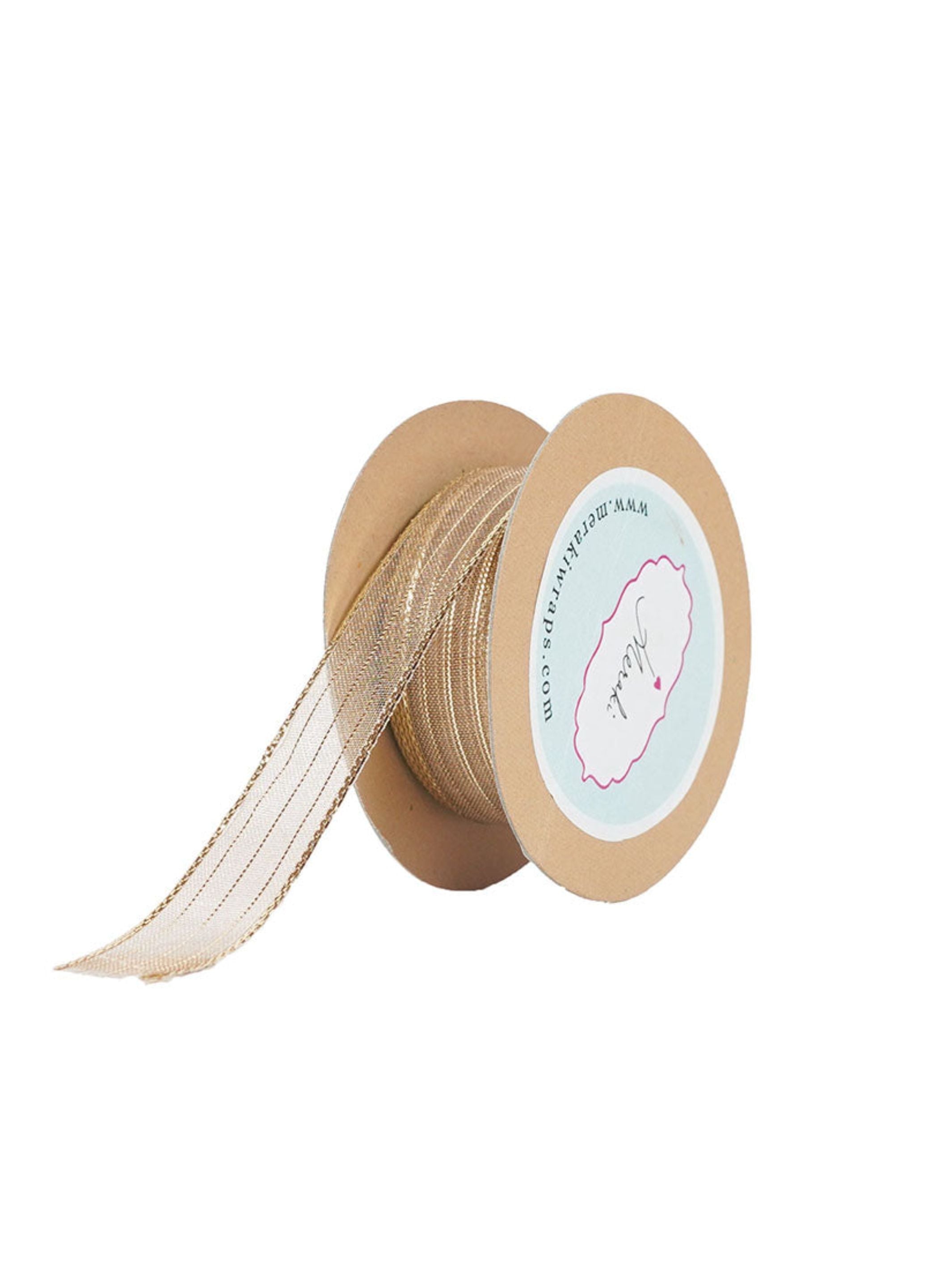 Sheer- Metallic Stripes Ribbon