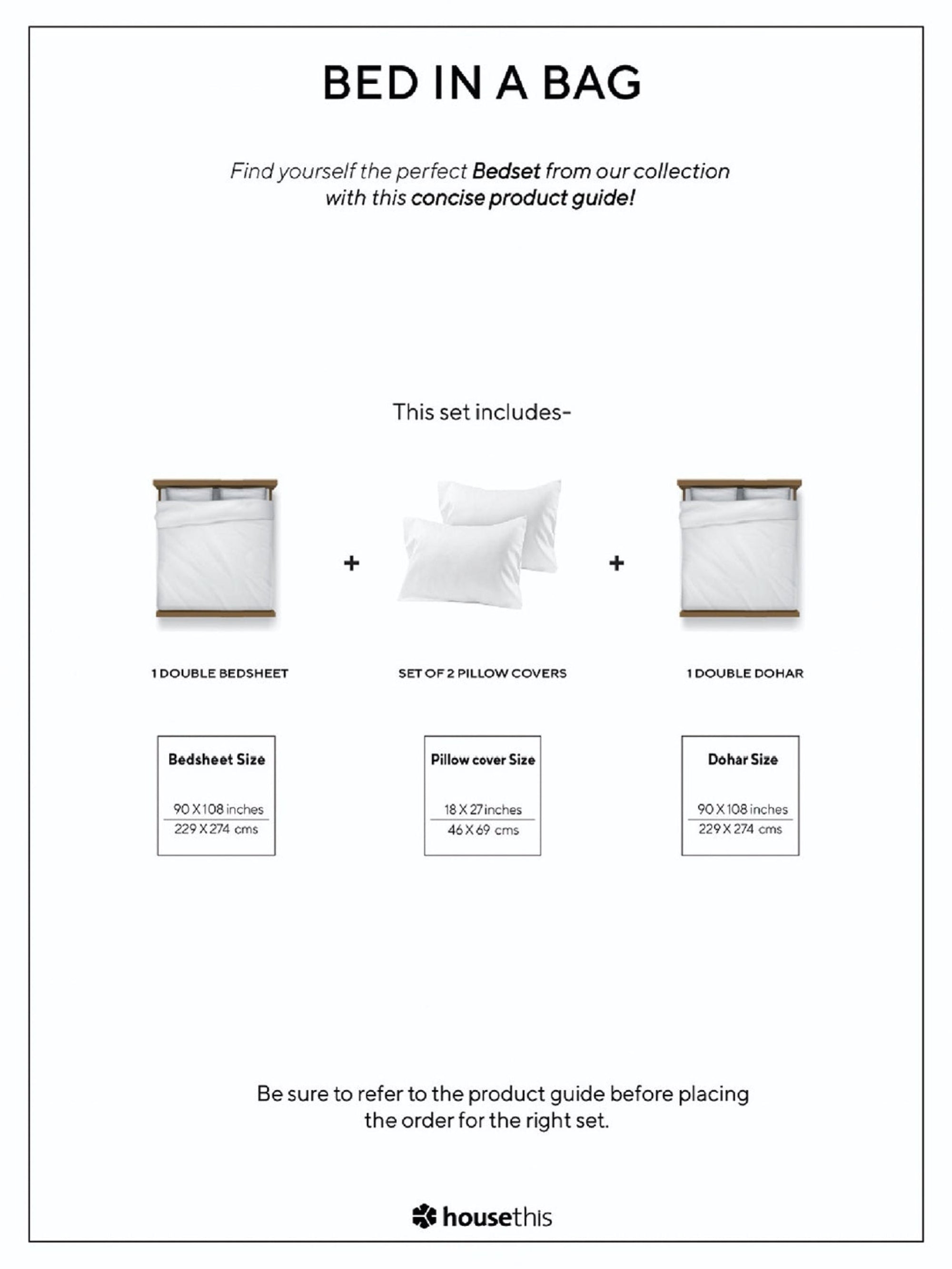 Bed Set - Gamathi (Duvet Cover + Bedsheet) Light Blue