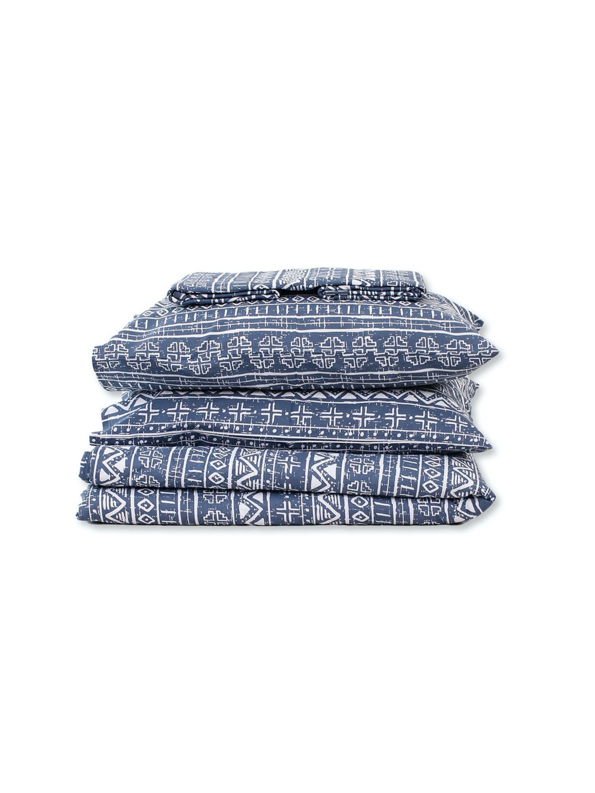 Bed Set - Kullu Patti (Dohar + Bedsheet) Blue