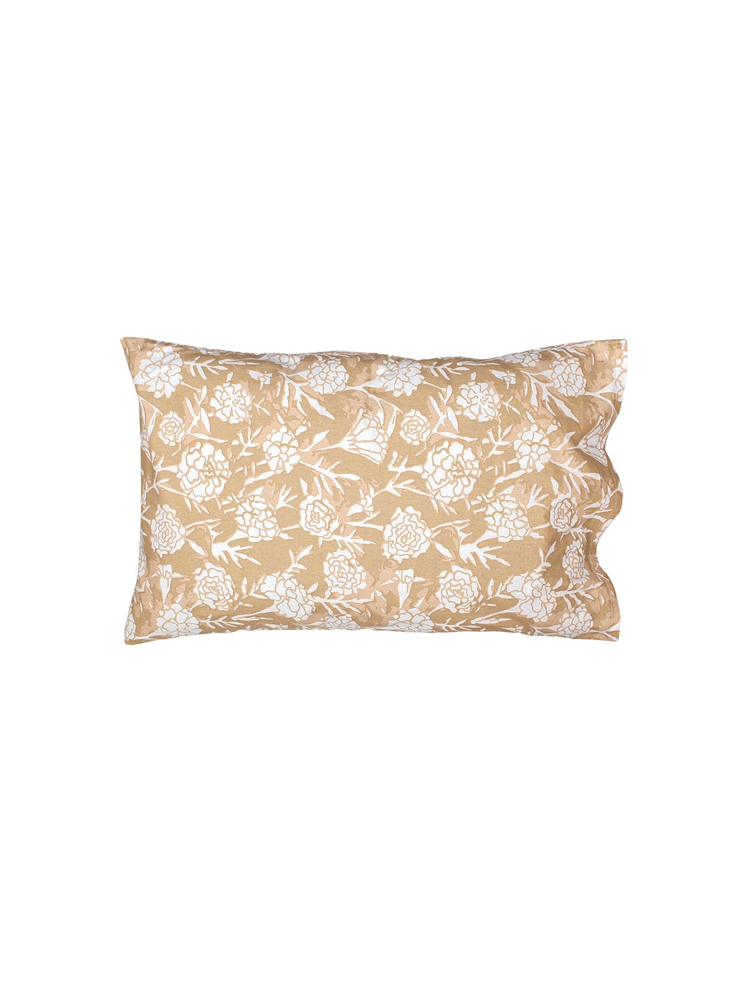 Genda Phool 1 Double Bed Sheet & 2 Pillow Covers + 2 Pillow Filler (Beige)