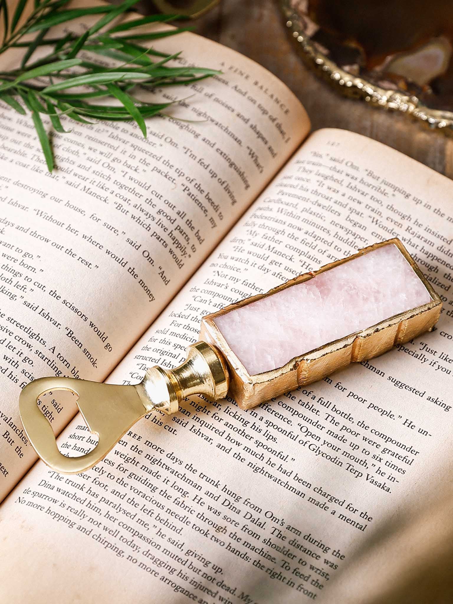 Bottle Opener - Semi Precious Stone Rose Quartz