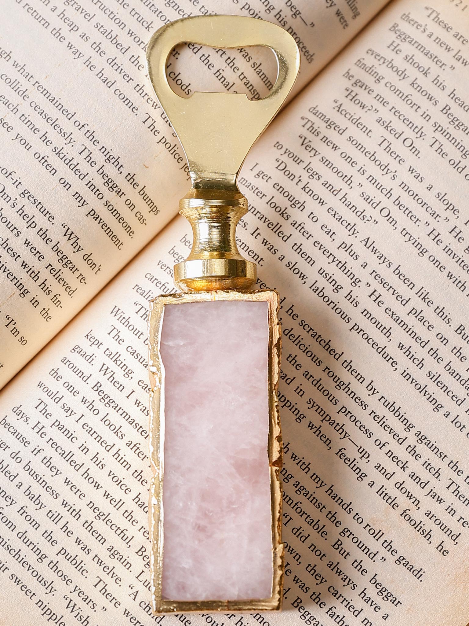 Bottle Opener - Semi Precious Stone Rose Quartz