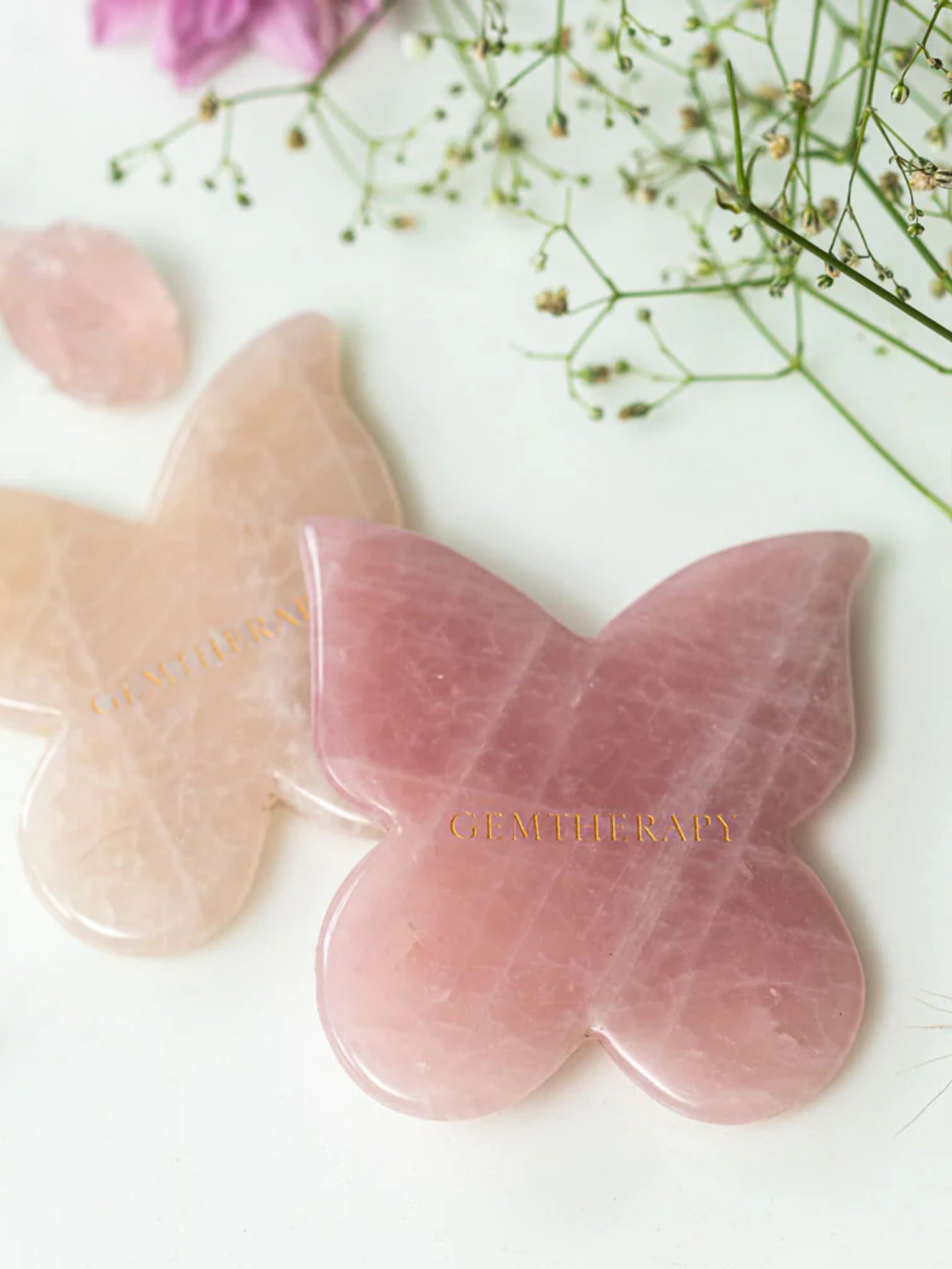 Gua Sha Butterfly Rose Quartz