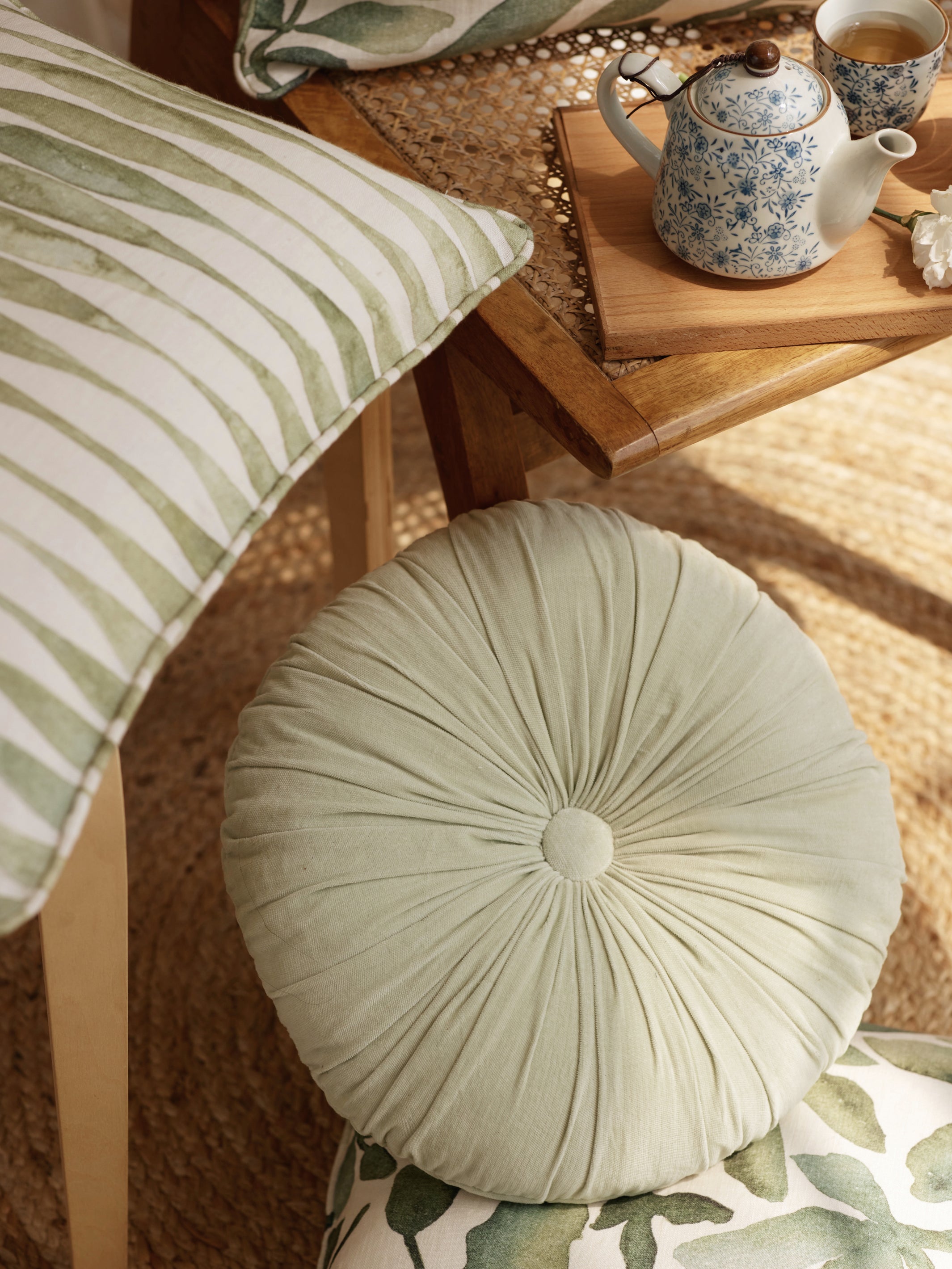 Round Cushion Cover - Cuddle Pistachio