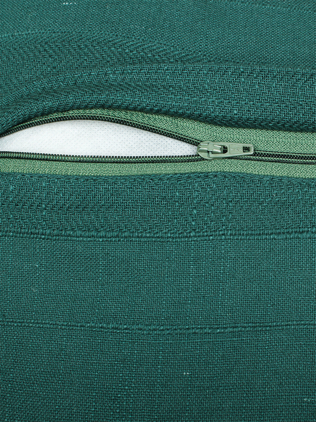 Herringbone Set Of 2 Cushion Covers - (Green) - 40x40cm