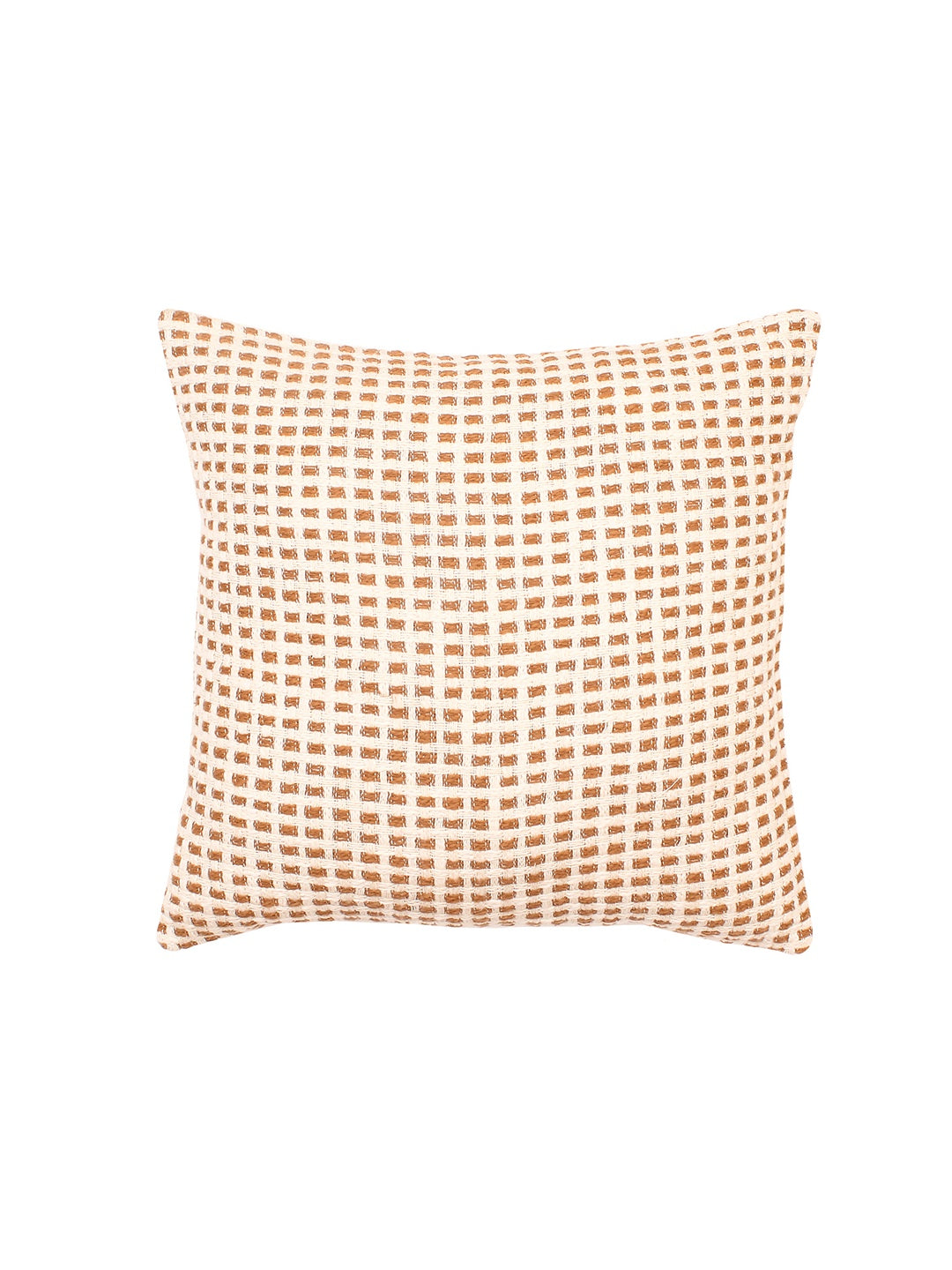 Girnar Set Of 2 Cushion Covers + 2 Cushion Fillers (Brown) - 40X40 cm