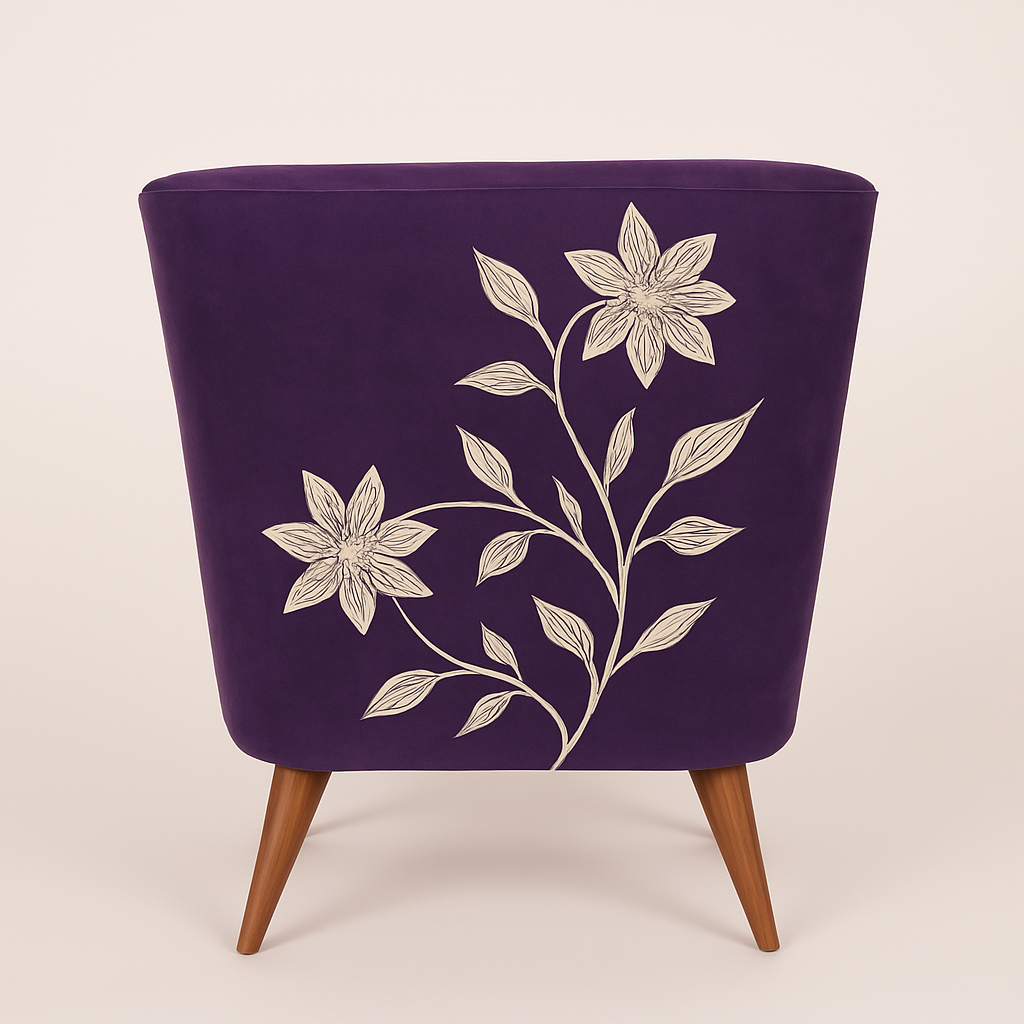 Alcove Velvet Lounge Chair in Royal Blue Colour