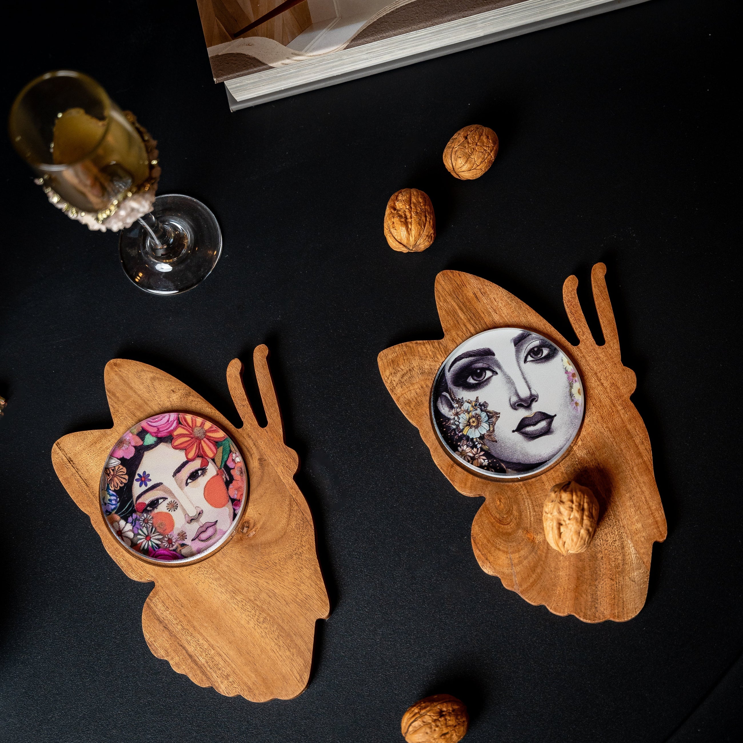 Winglet - Wooden Platter and coaster