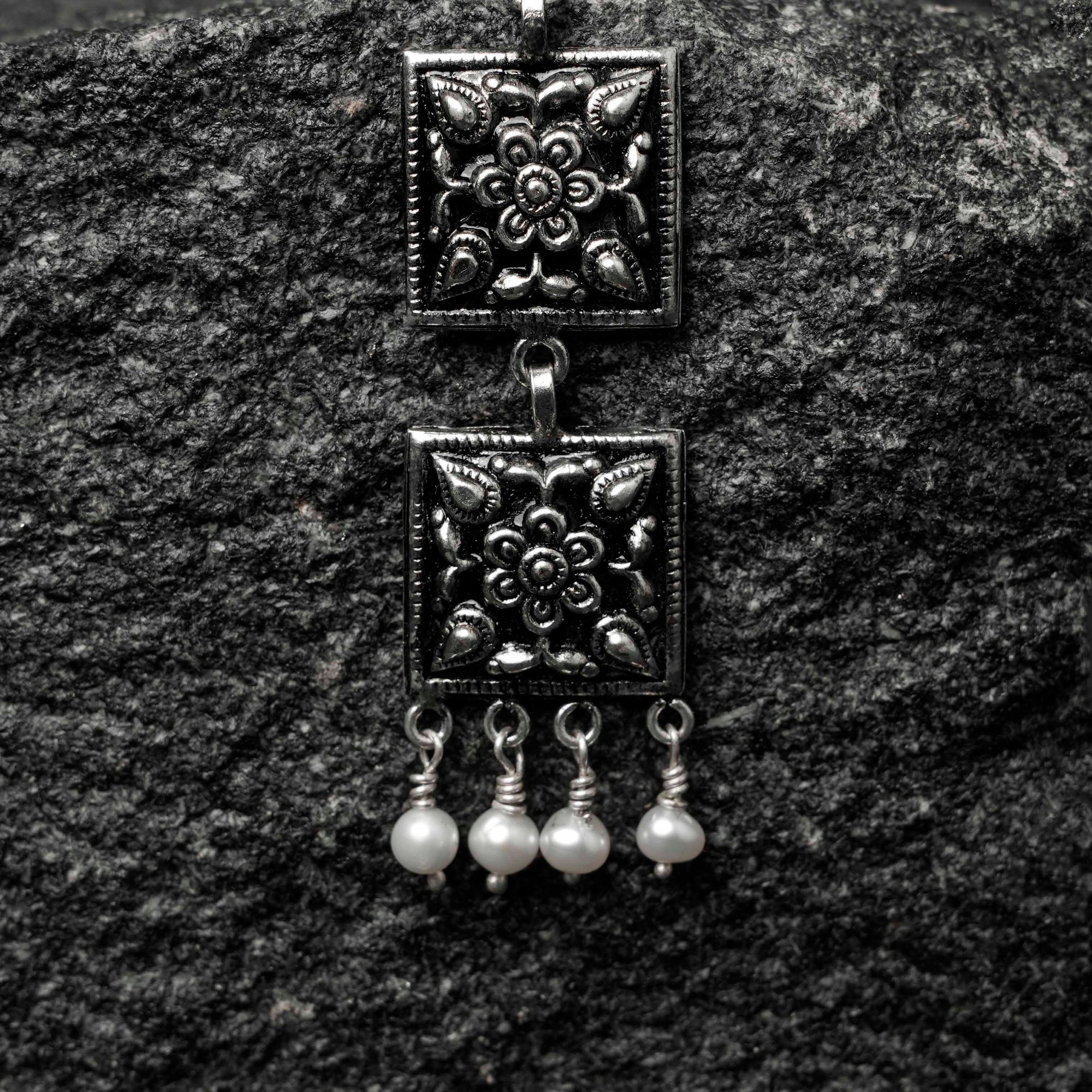 Chaukhandi Danglers Silver Earrings Designs