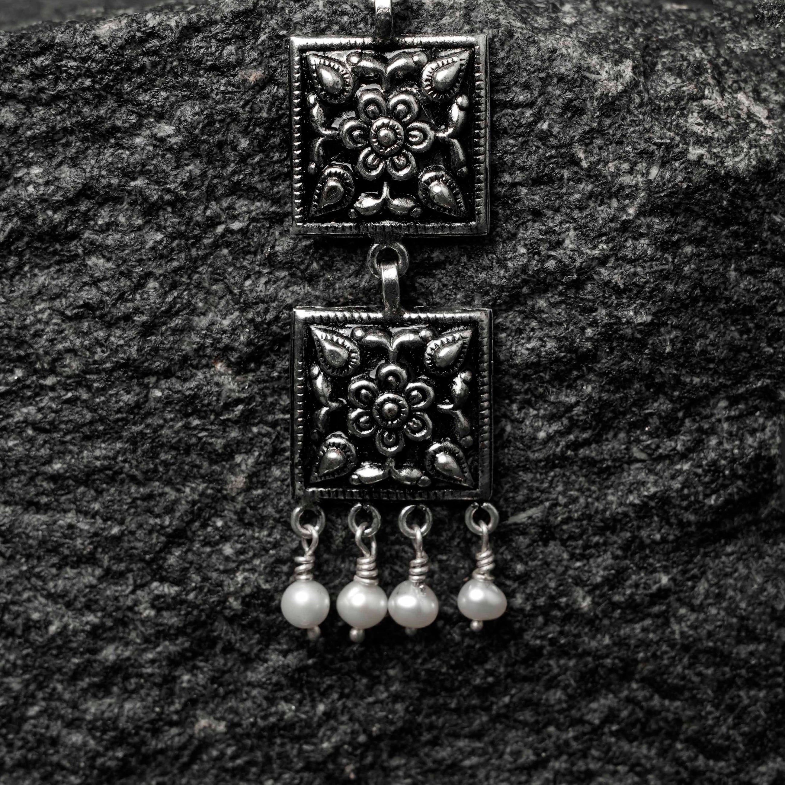 Chaukhandi Danglers Silver Earrings Designs