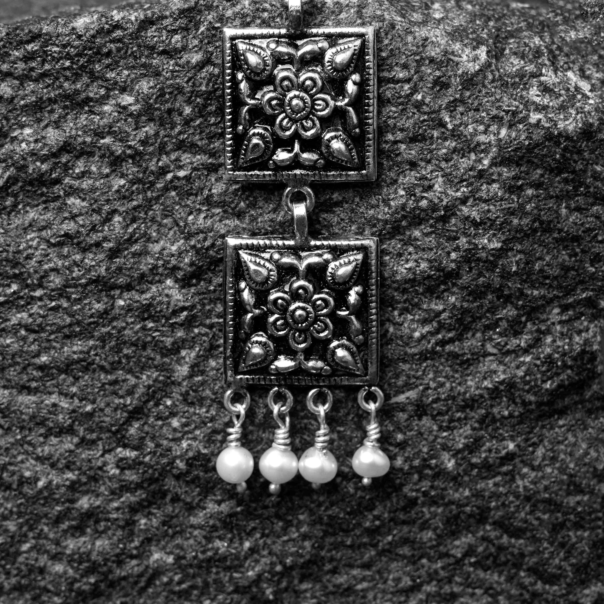 Silver Earrings - Kumud Danglers