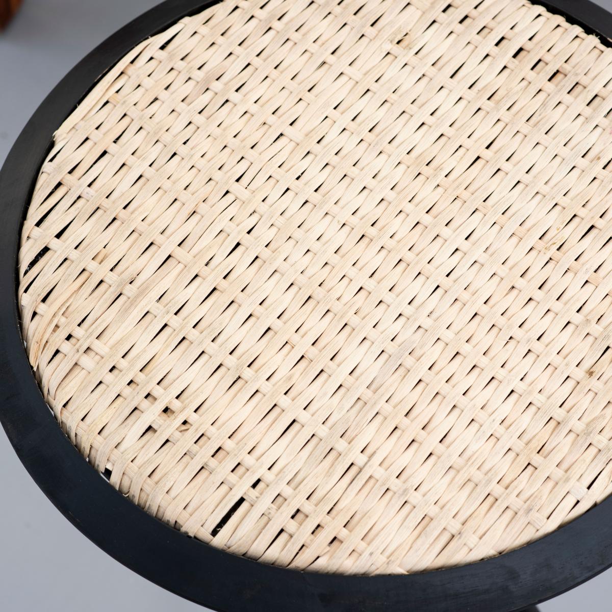 Earthy Black Cane Table Set of 3