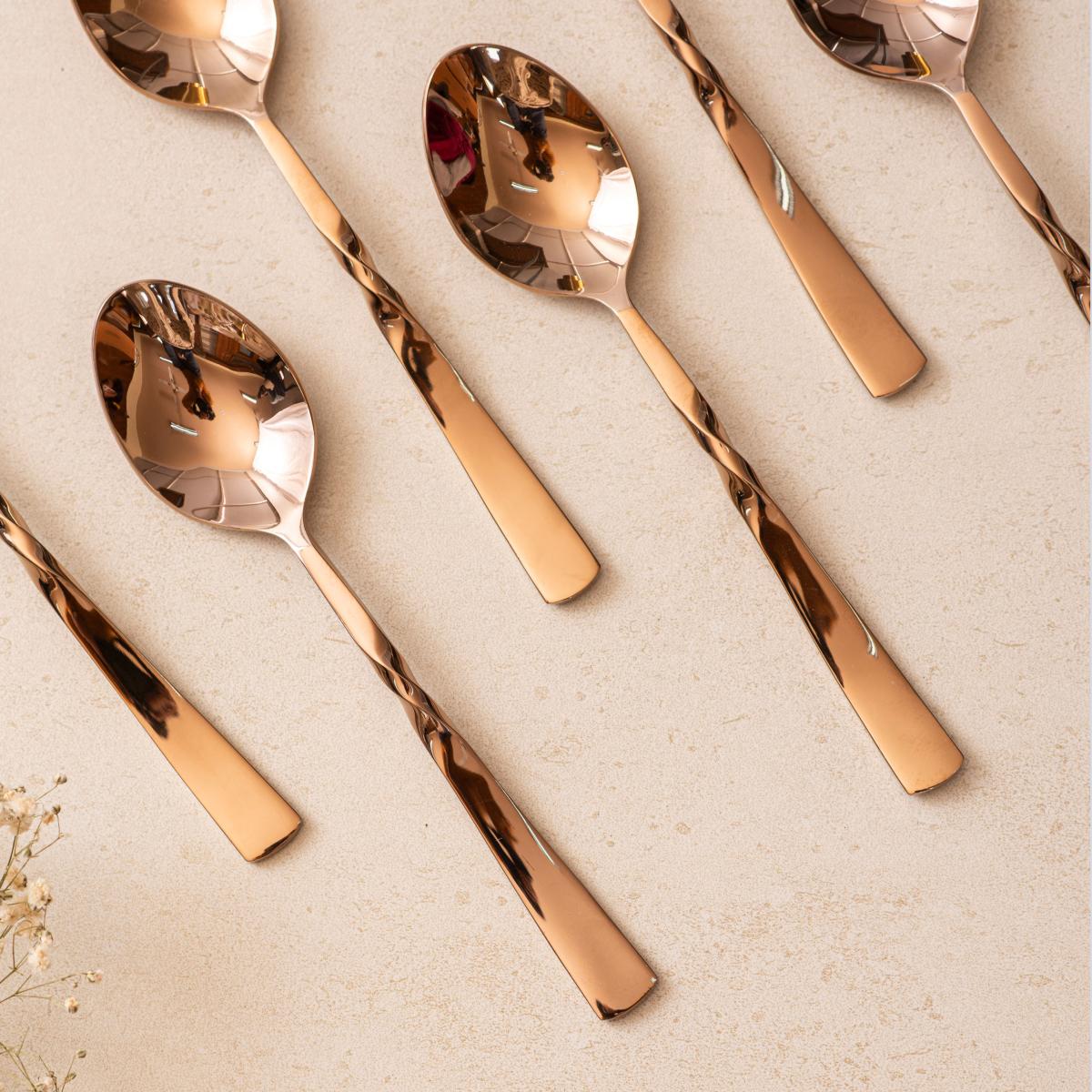 All Purpose Spoons Set of 6 - Twisted Bronze