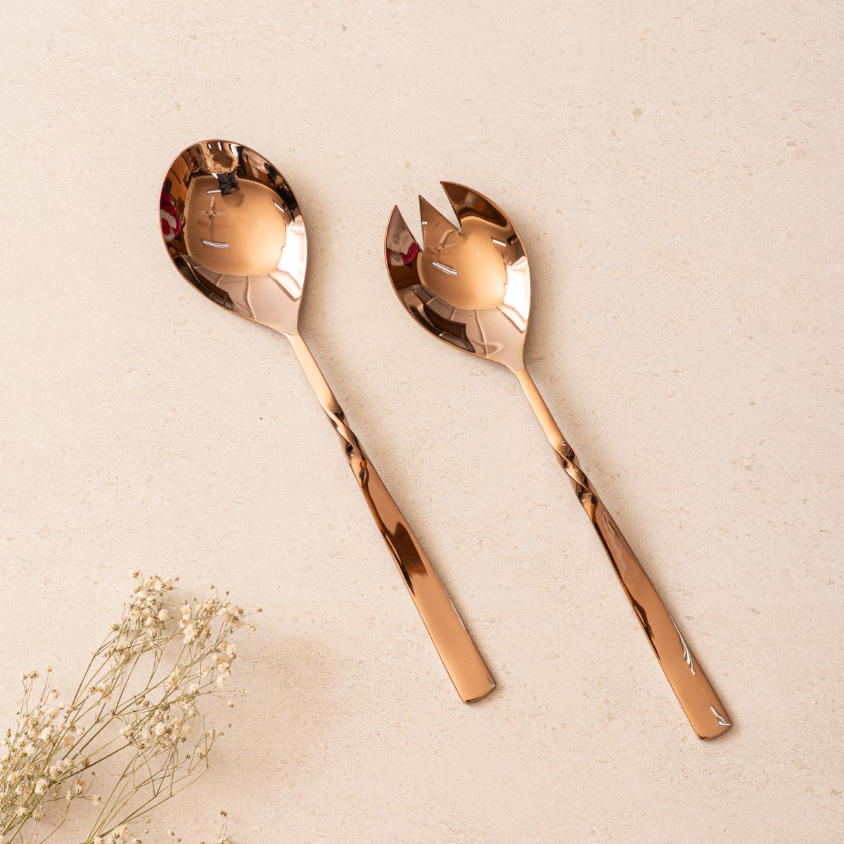 Server Set of 2 - Twisted Bronze