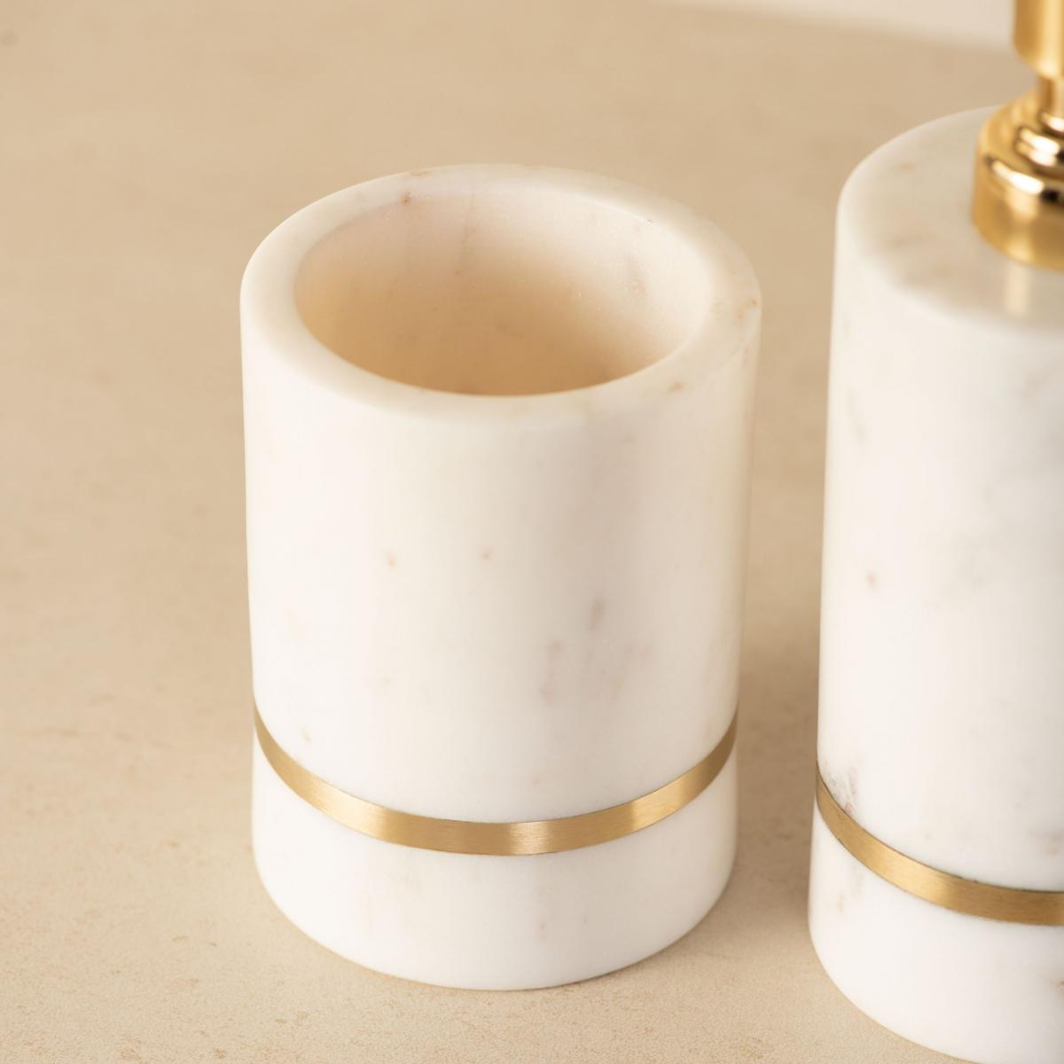 Aurelia Marble with brass inlay Bathroom set of 2