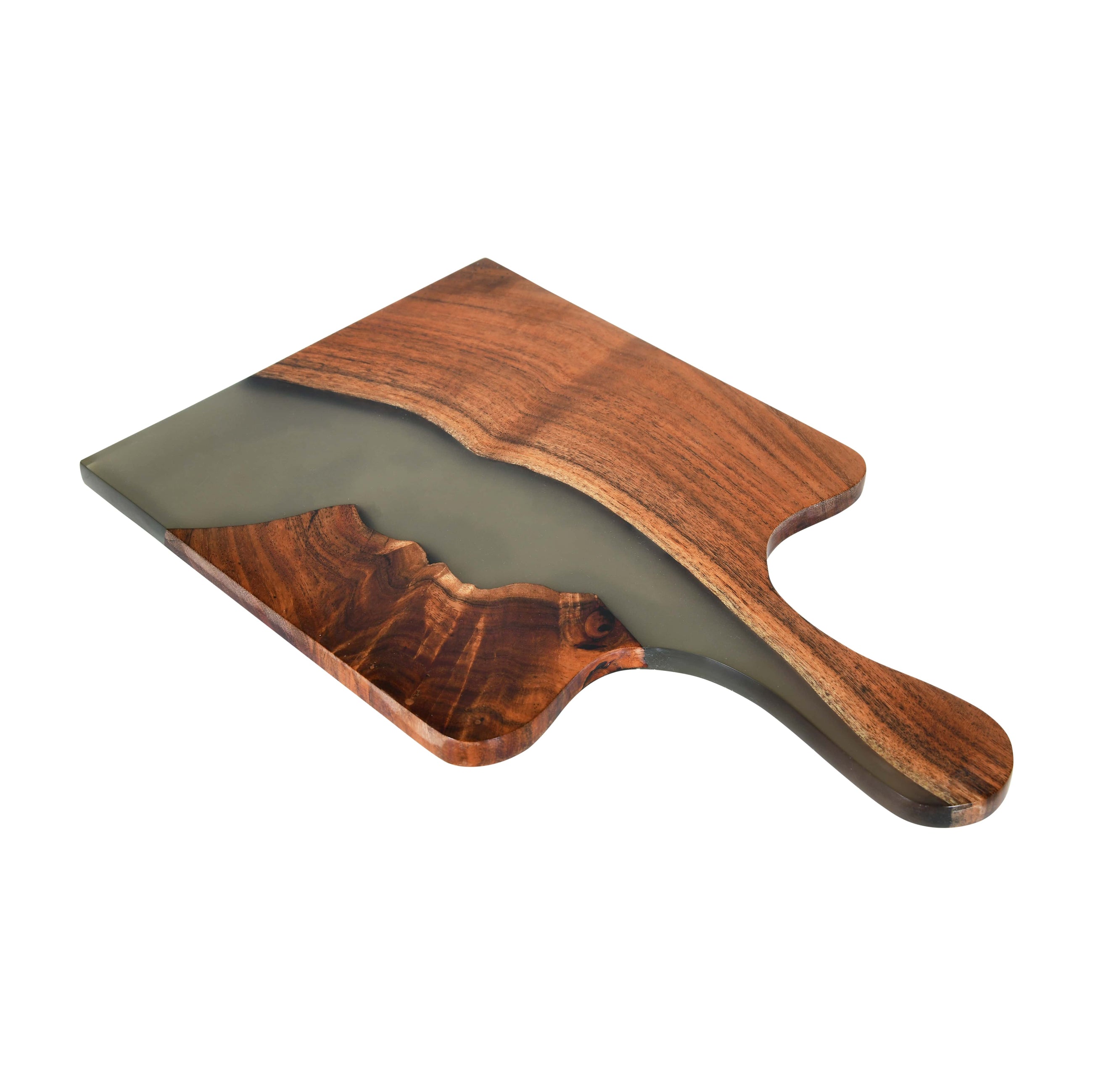Cheese Board Platter – Acacia Wood with Translucent Black Resin Finish