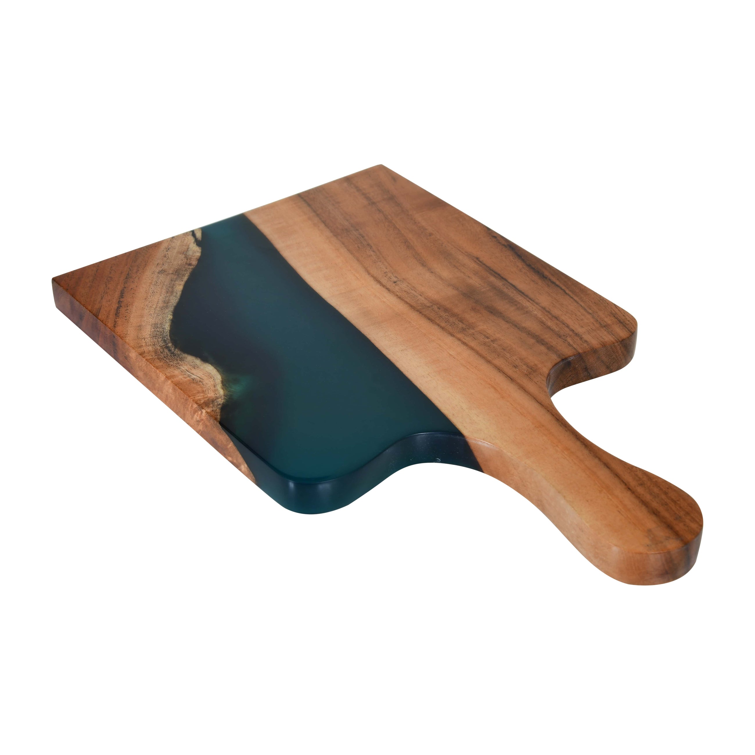 Cheese Board Platter – Acacia Wood with Aqua Blue Resin Finish