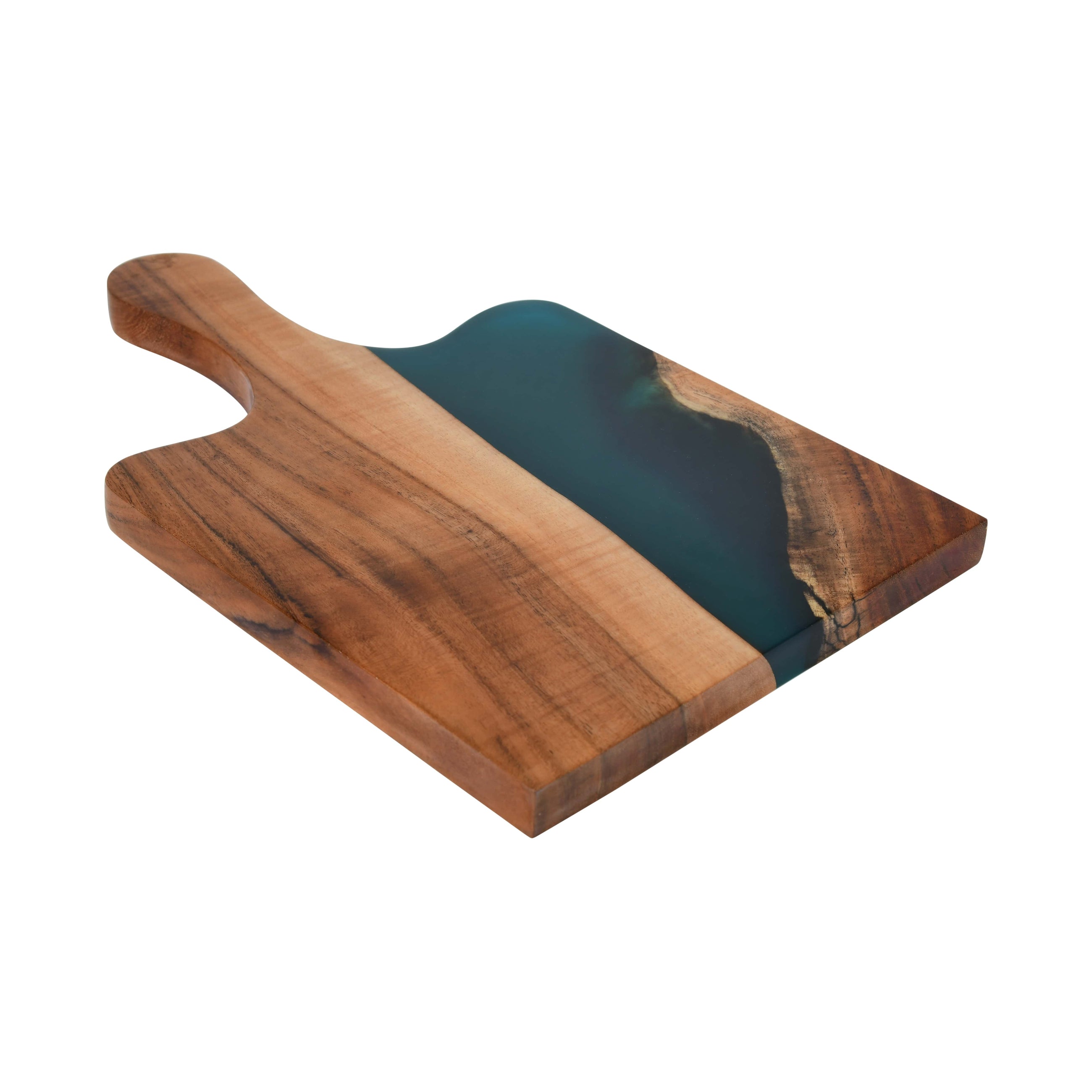Cheese Board Platter – Acacia Wood with Aqua Blue Resin Finish