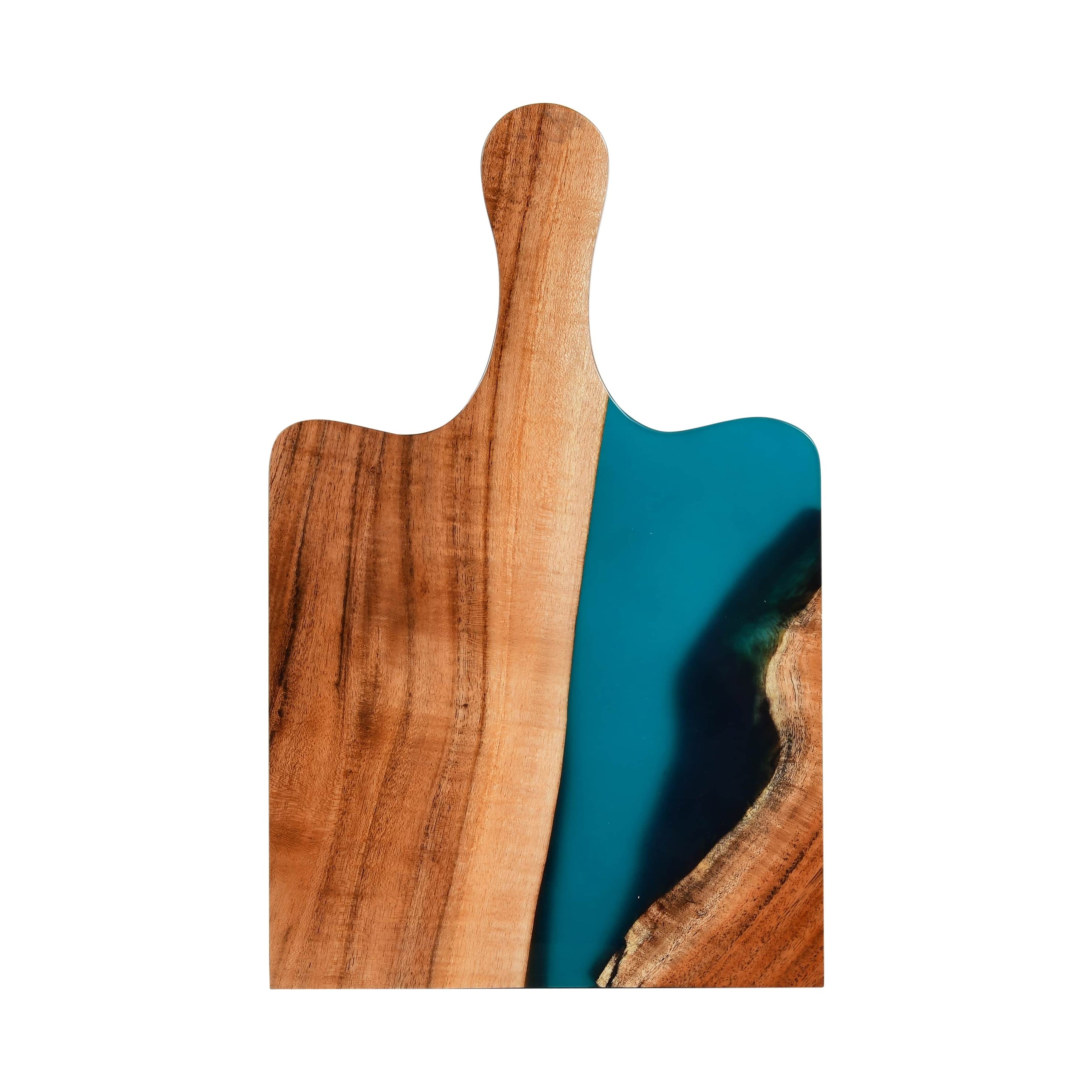 Cheese Board Platter – Acacia Wood with Aqua Blue Resin Finish