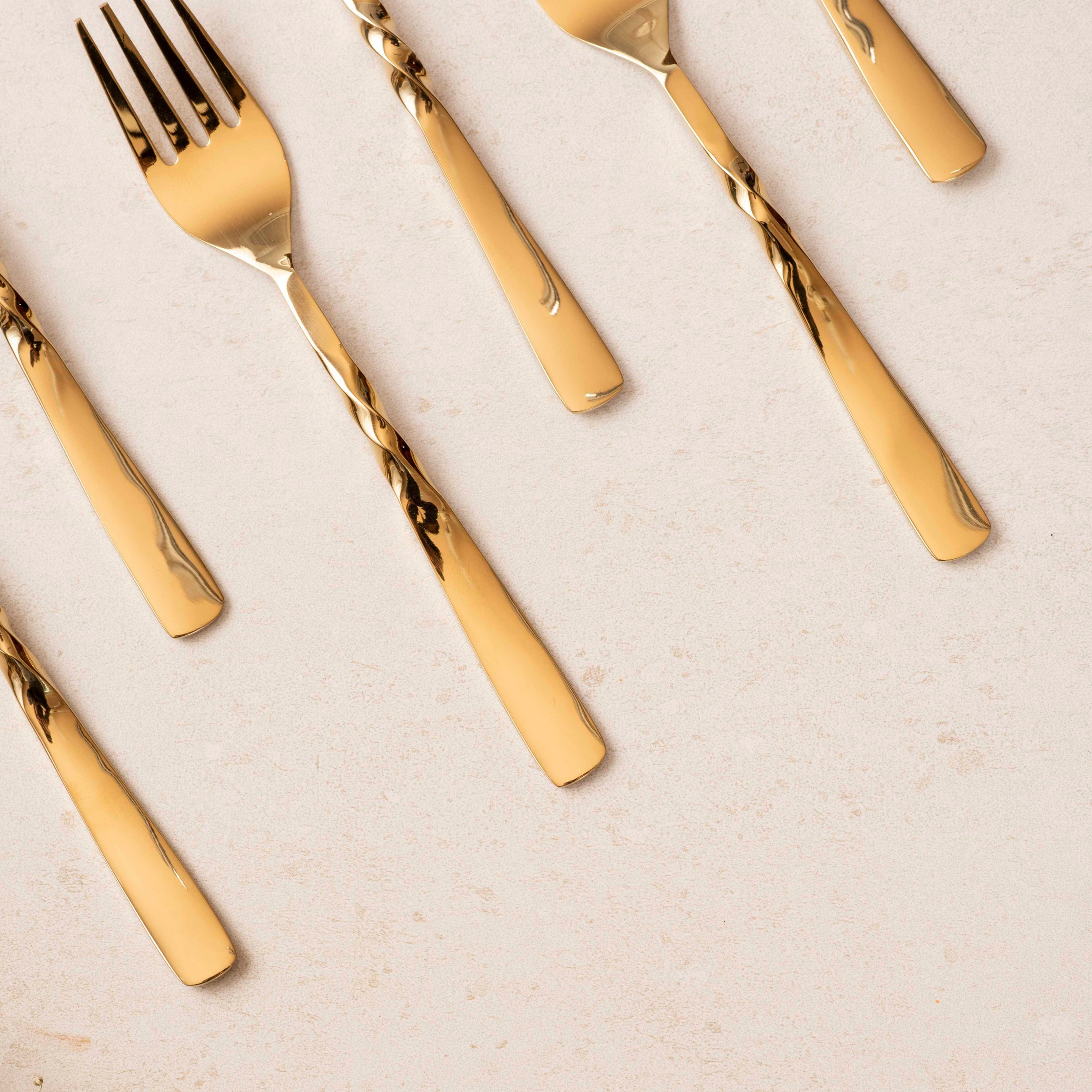 All Purpose Forks Set of 6 - Twisted Gold