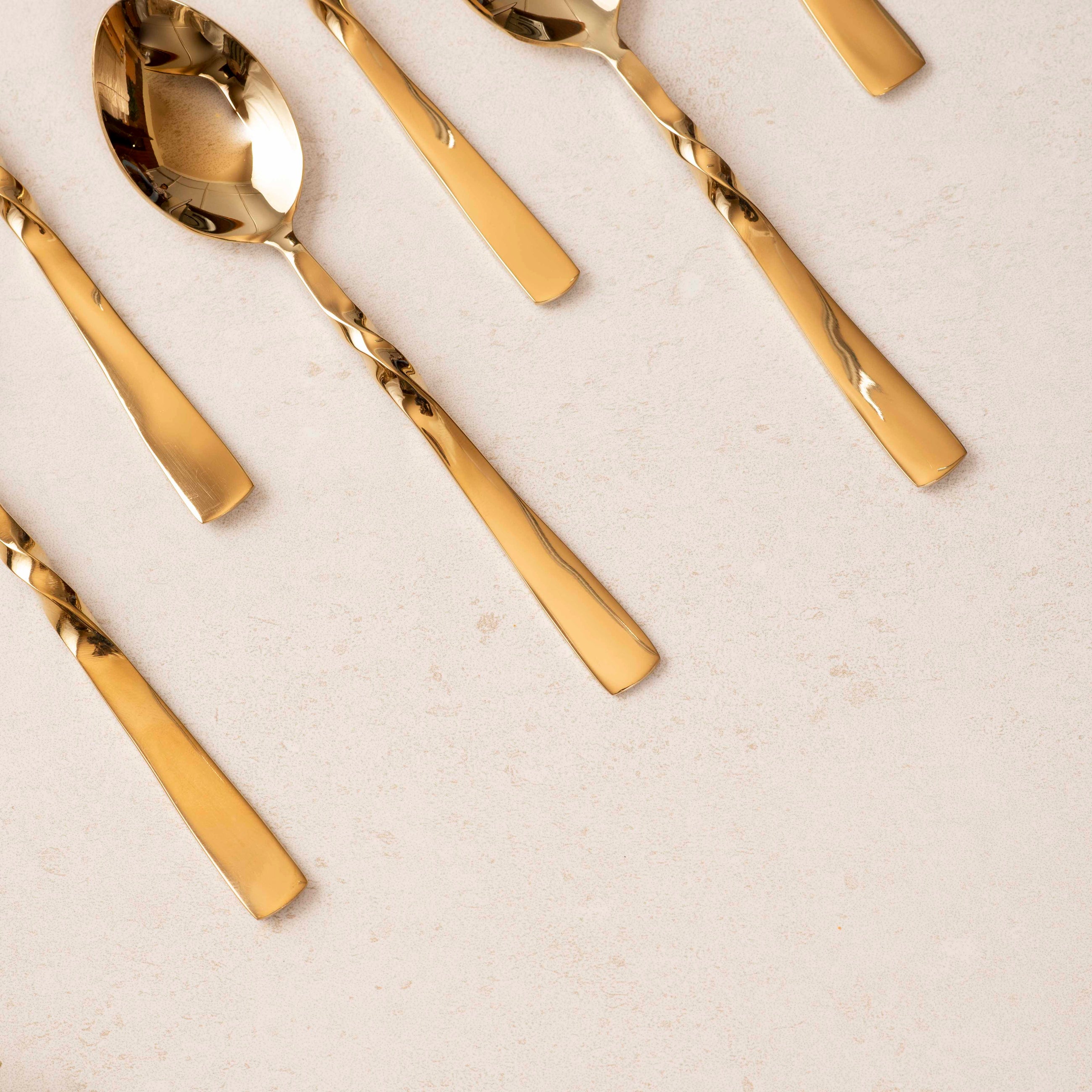 All Purpose Spoons Set of 6 - Twisted Gold