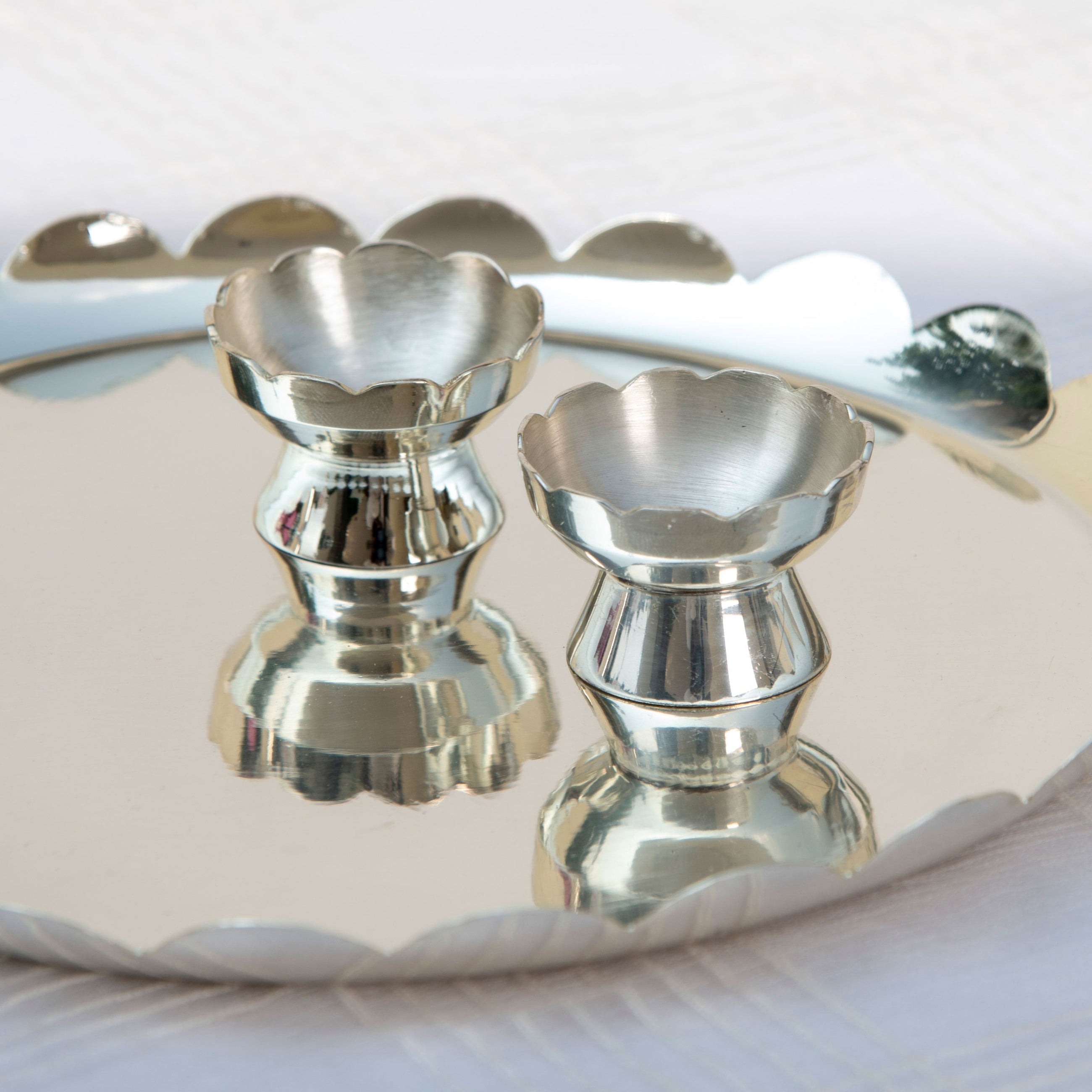 Om Pooja Thaali Set - Silver plated