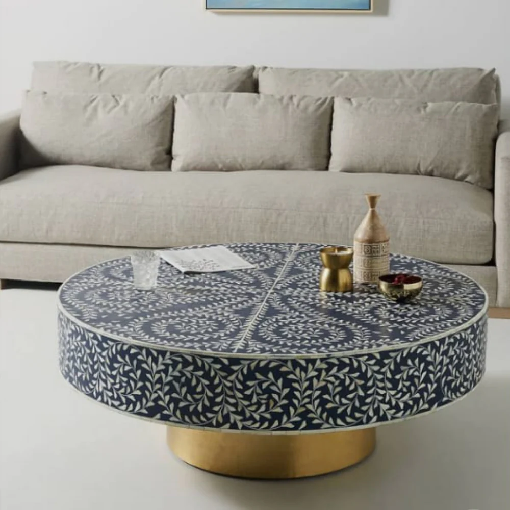Inlay Round Coffee Table- Cleo