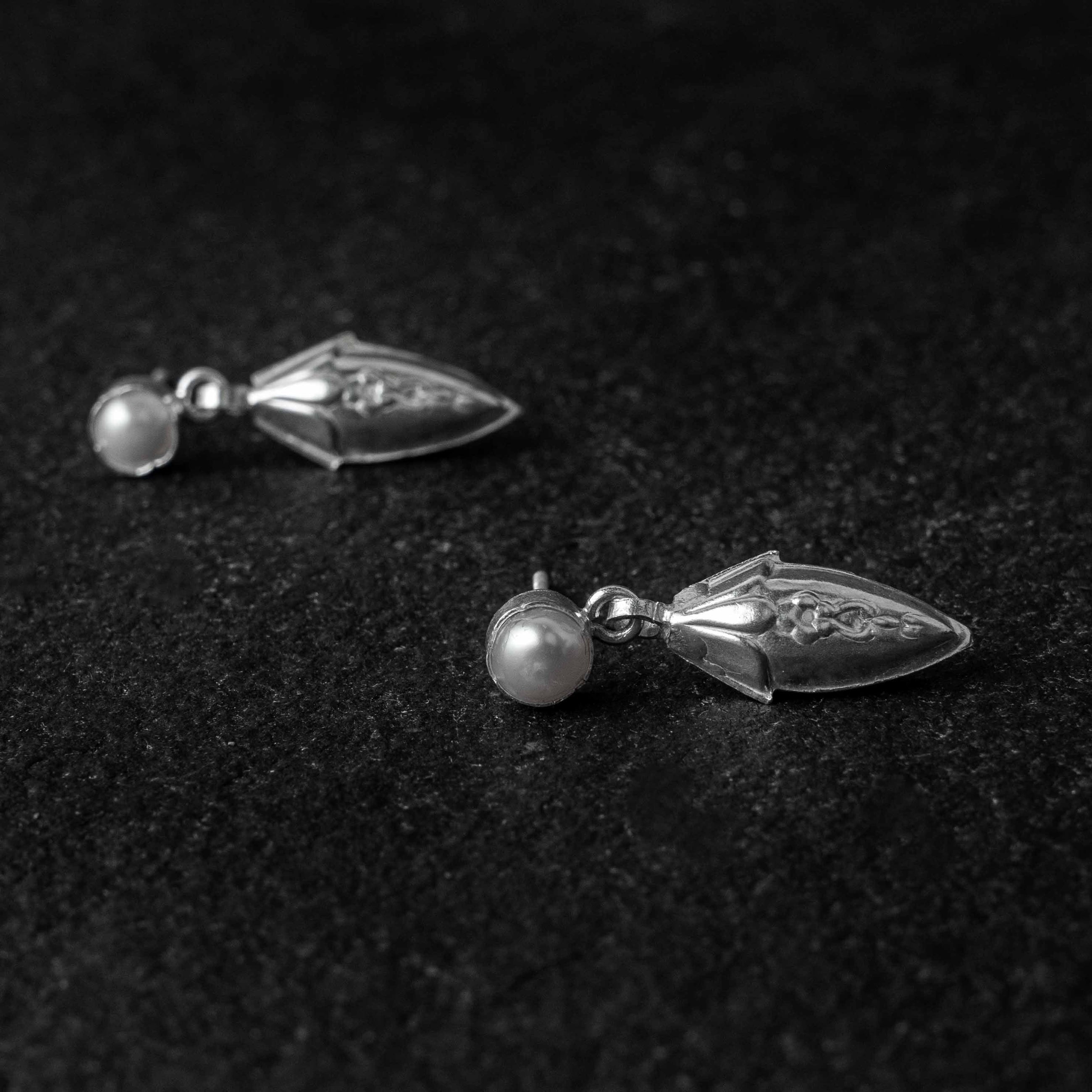 Champakali Silver Stud Earrings