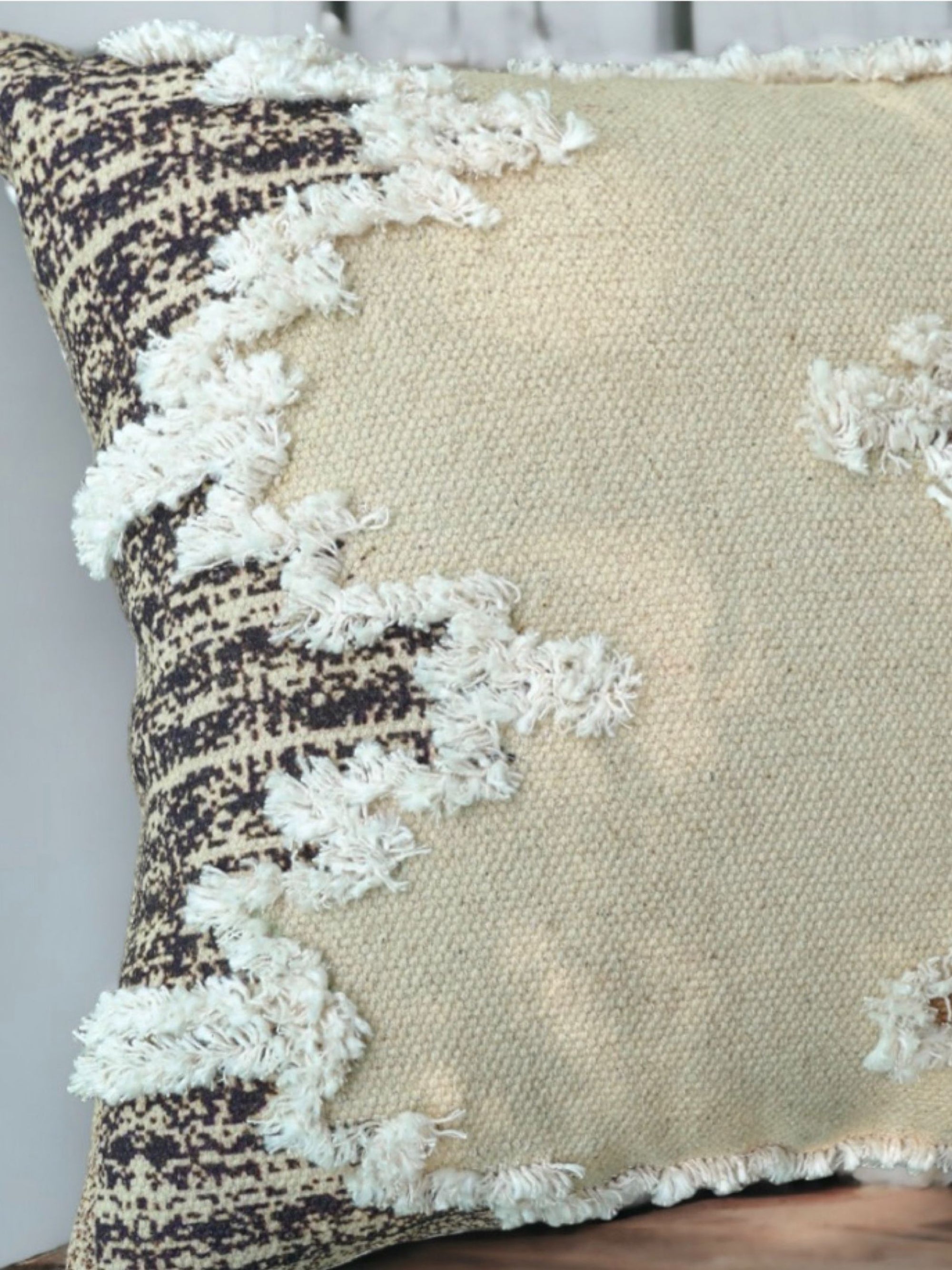 Cushion Cover - Edger Embroidered Cotton