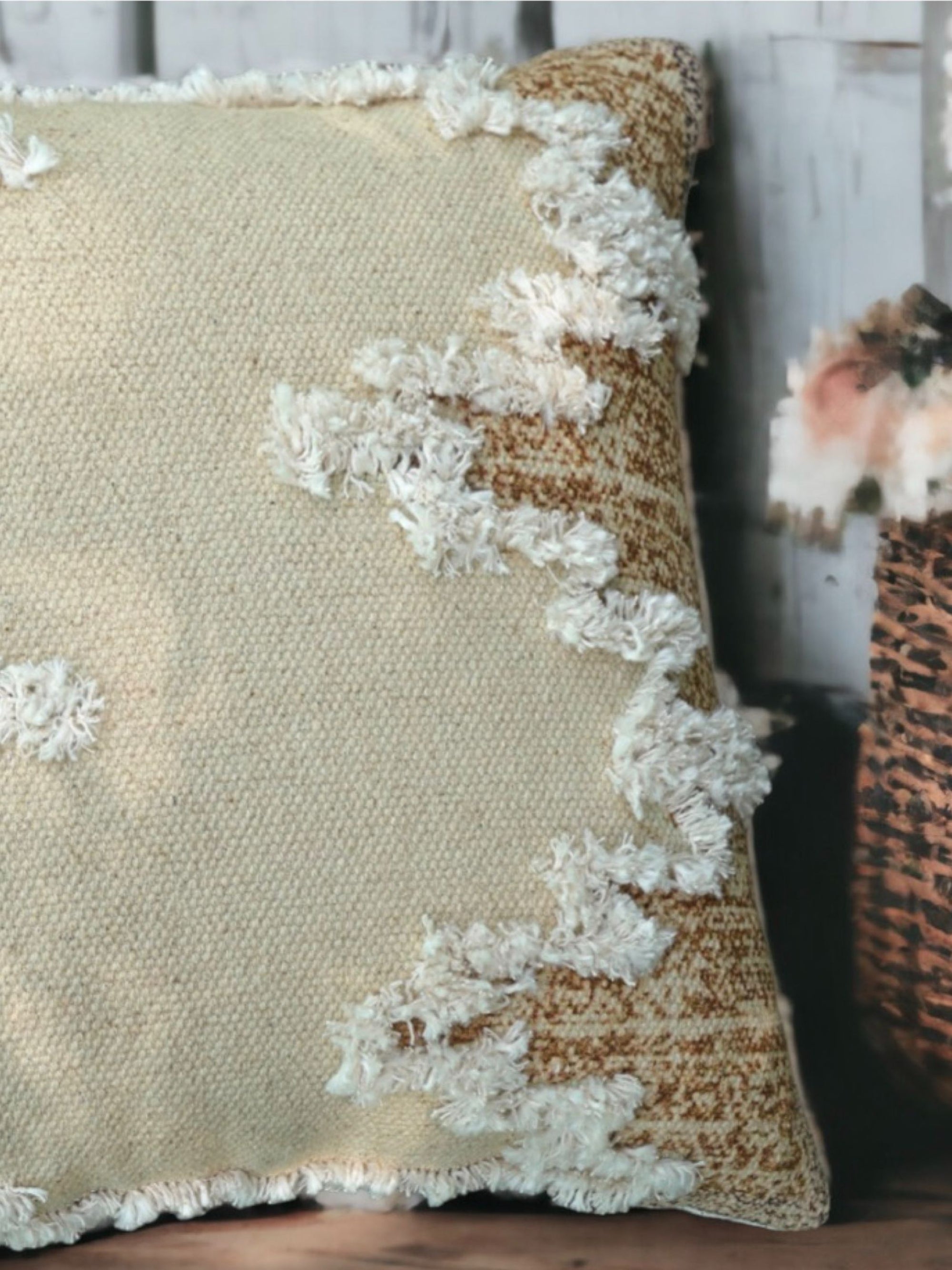 Cushion Cover - Edger Embroidered Cotton