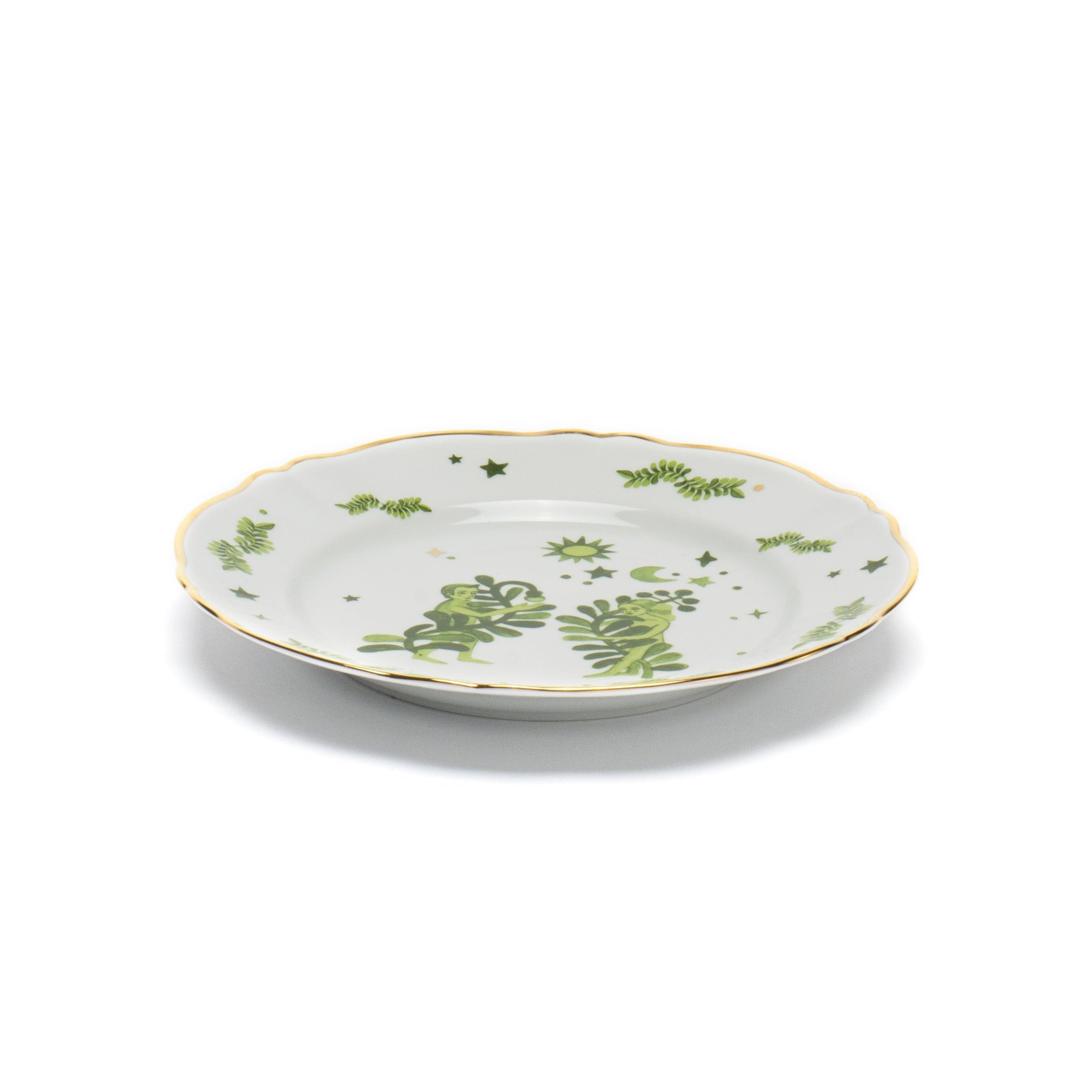 Floral Decal Verde Dinner Plate