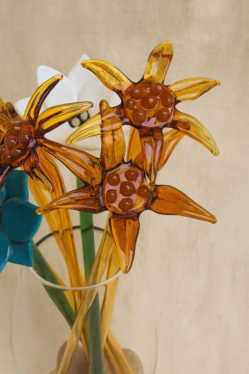 Golden Meadow Blossom — Handblown Glass Bouquet
