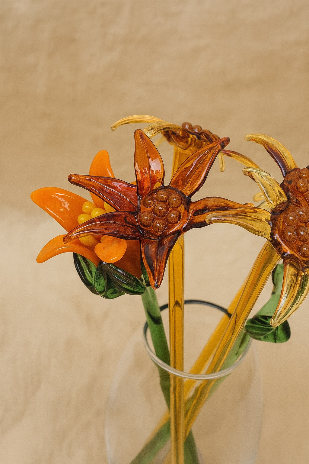Golden Ember Lily— Handblown Glass Bouquet